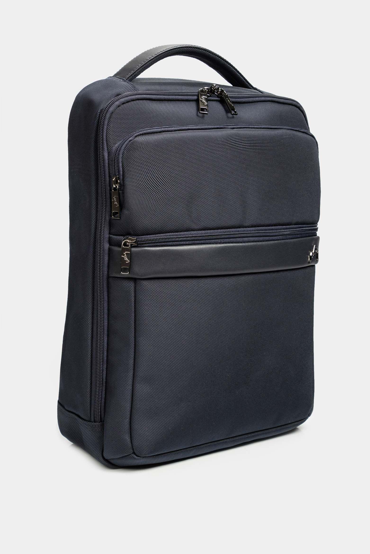 Vélez Mochila De Cuero Y Lona  Hombre  Azul Oscuro-2