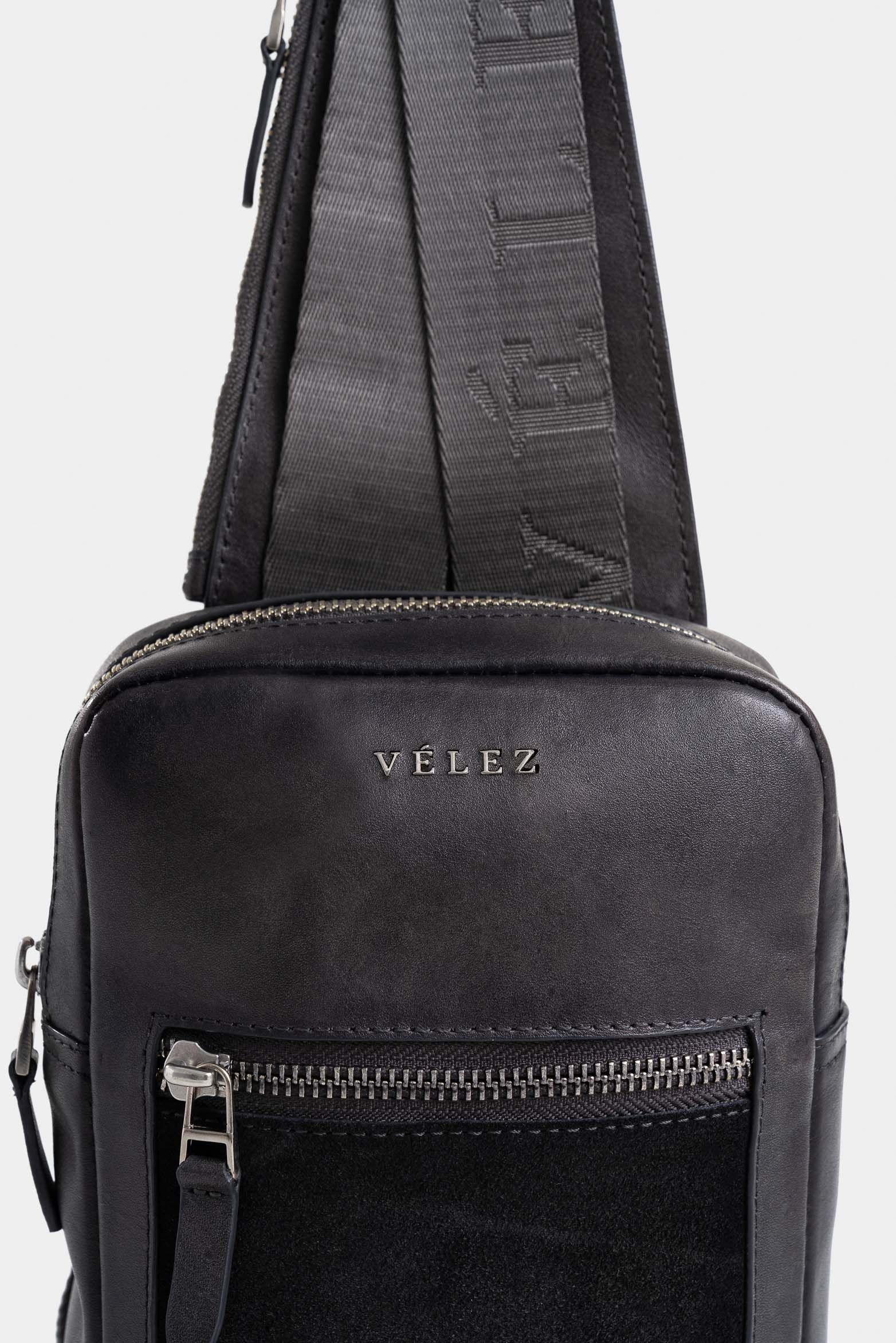 Vélez Manos Libres Mikeno 3 Cuero Hombre Envejecido Gris-3