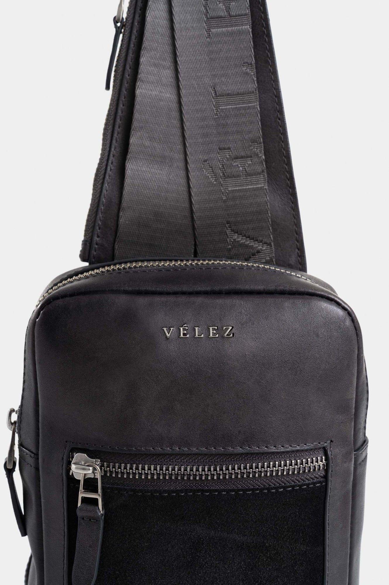 Vélez Cartera Bandolera Mikeno 3 Cuero Hombre Envejecido Gris-4