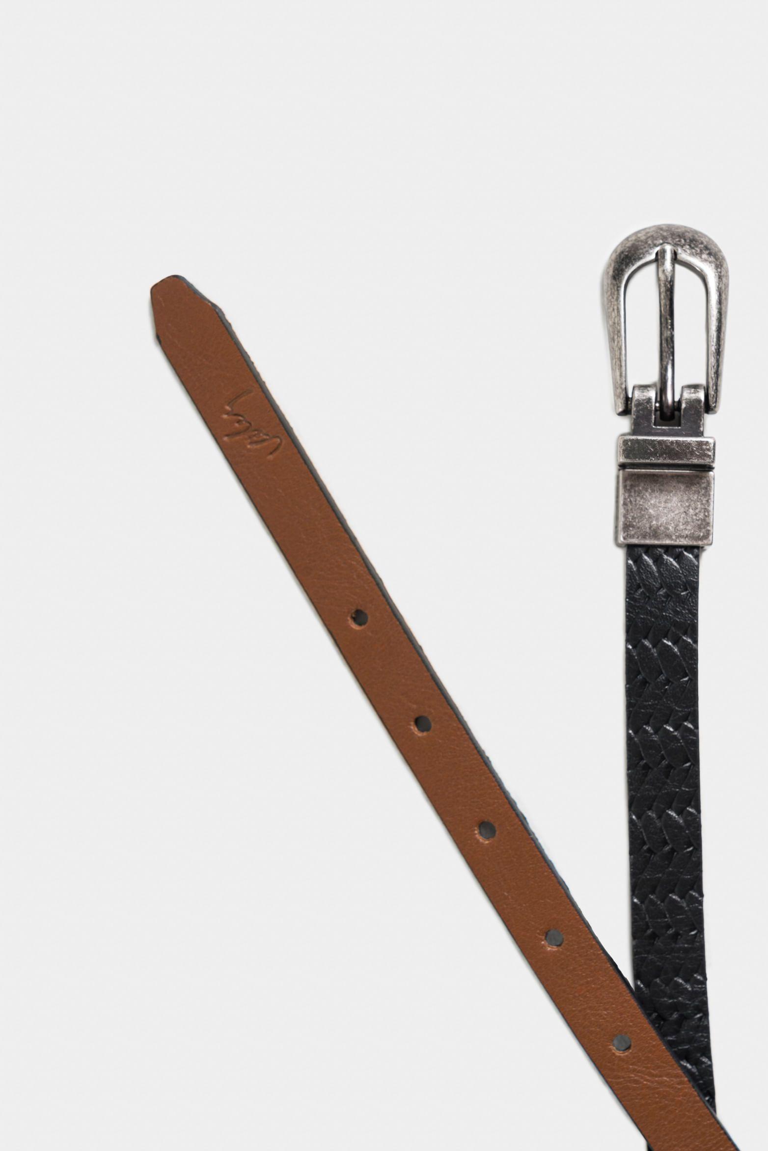 Vélez Cinturón Doble Faz Vega Cuero Mujer Puntera Heagonal Negro-2