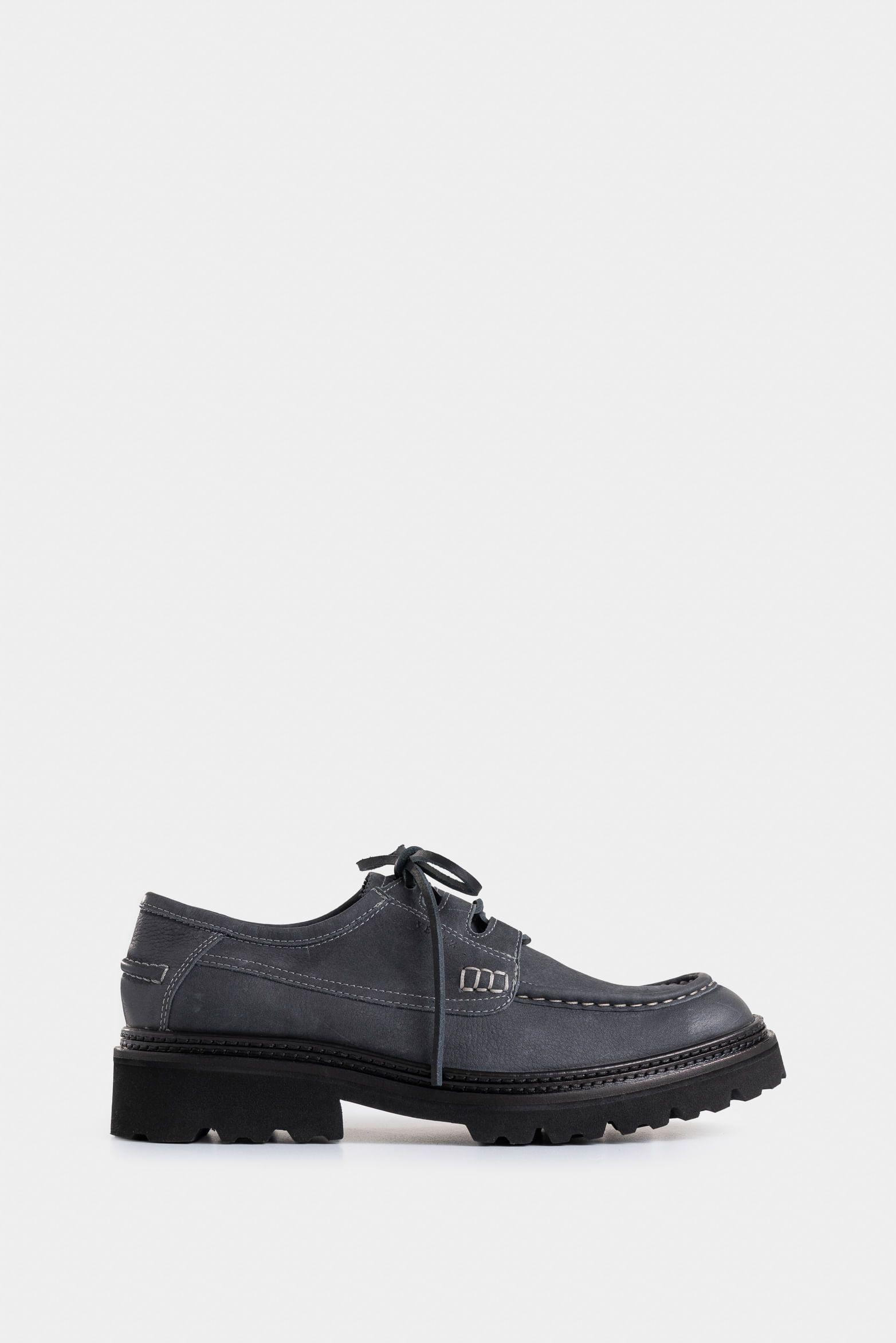 Vélez Zapatos Cordón Castor Cuero Gamuzado Hombre Tractorados Gris-0