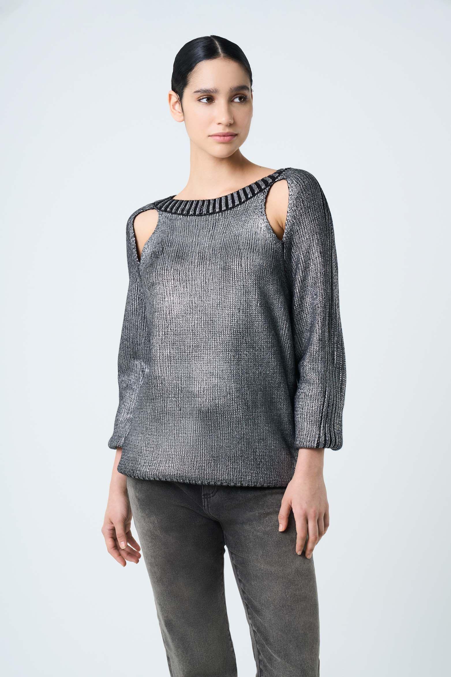 Jean grey silueta mom fit de algodón para mujer detalles cuero gris-3