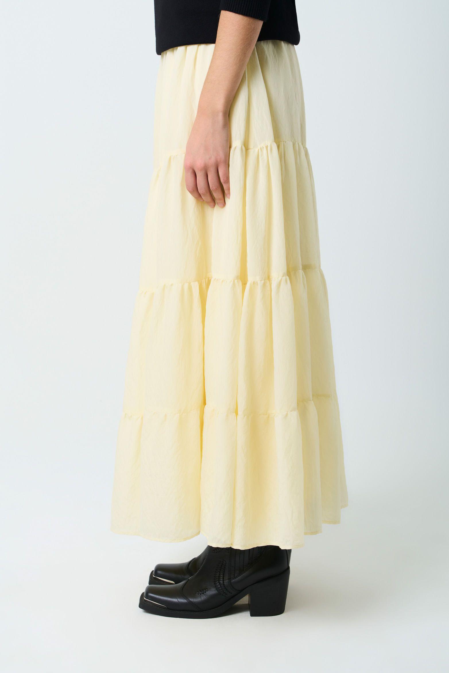 Vélez Falda Larga Galera Para Mujer Capas Amarillo-4
