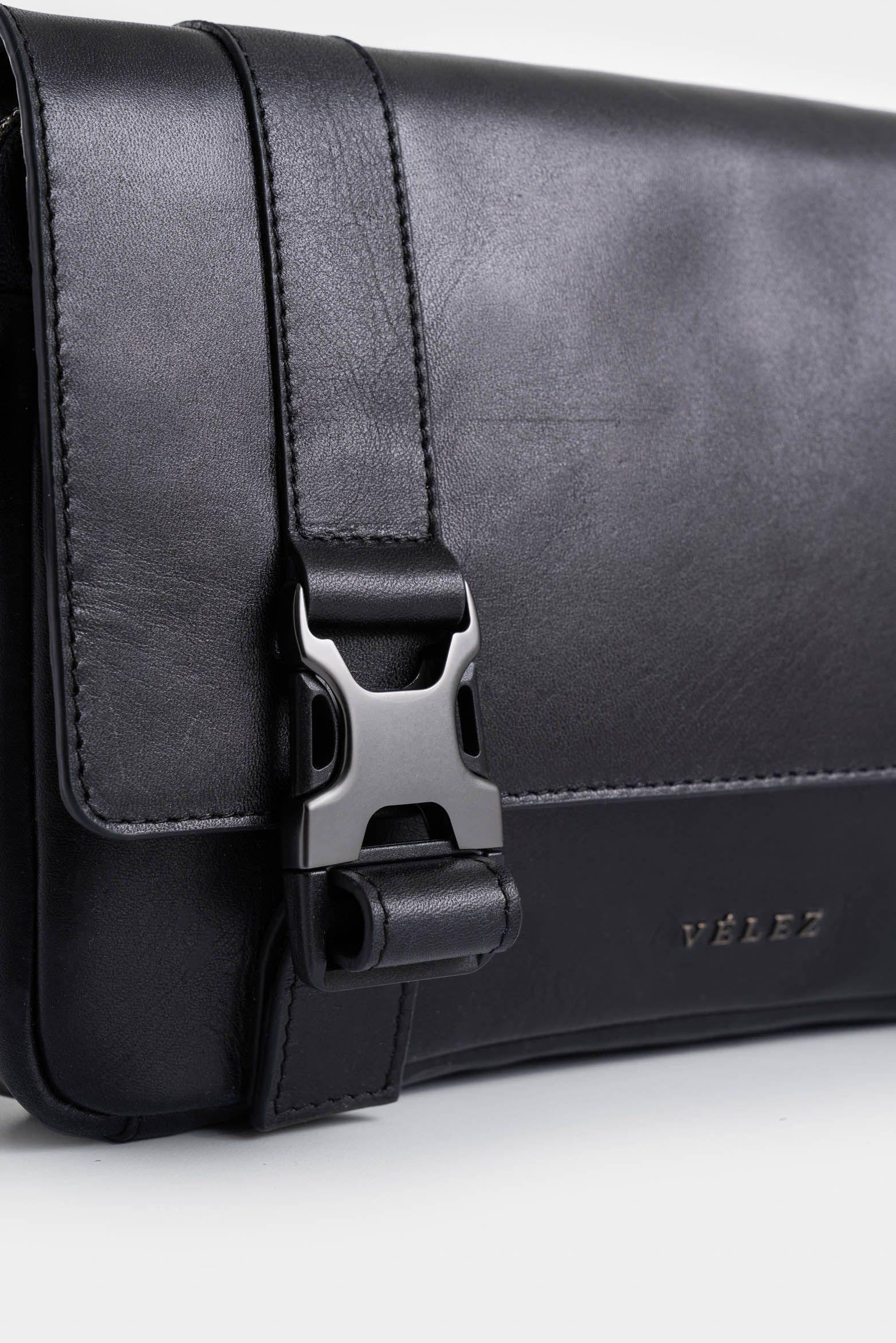 Vélez Manos Libres Alameda De Cuero  Hombre Artesanal Negro-4