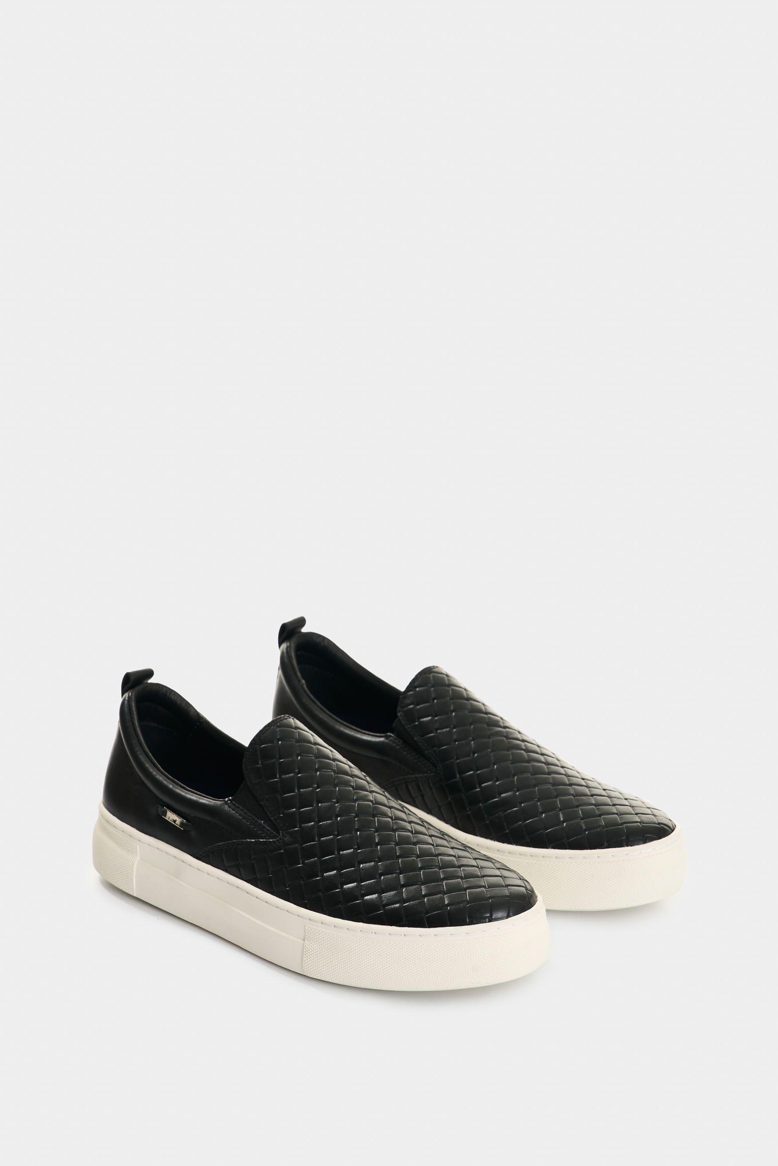 Vélez Mocasín De Cuero Grabado Para Mujer Anastasia Negro-1