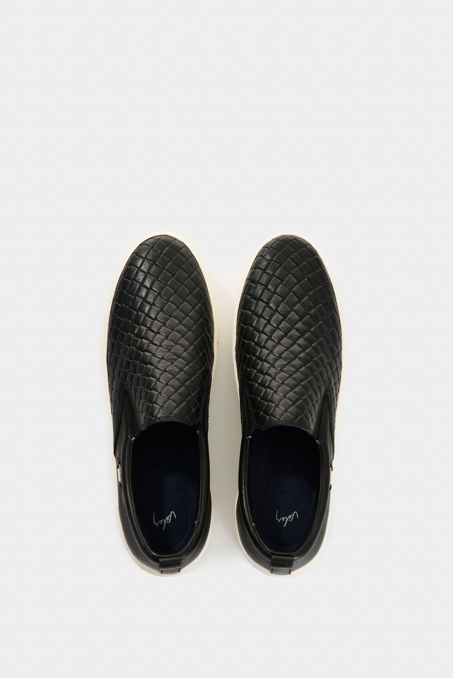 Vélez Mocasín De Cuero Grabado Para Mujer Anastasia Negro-3