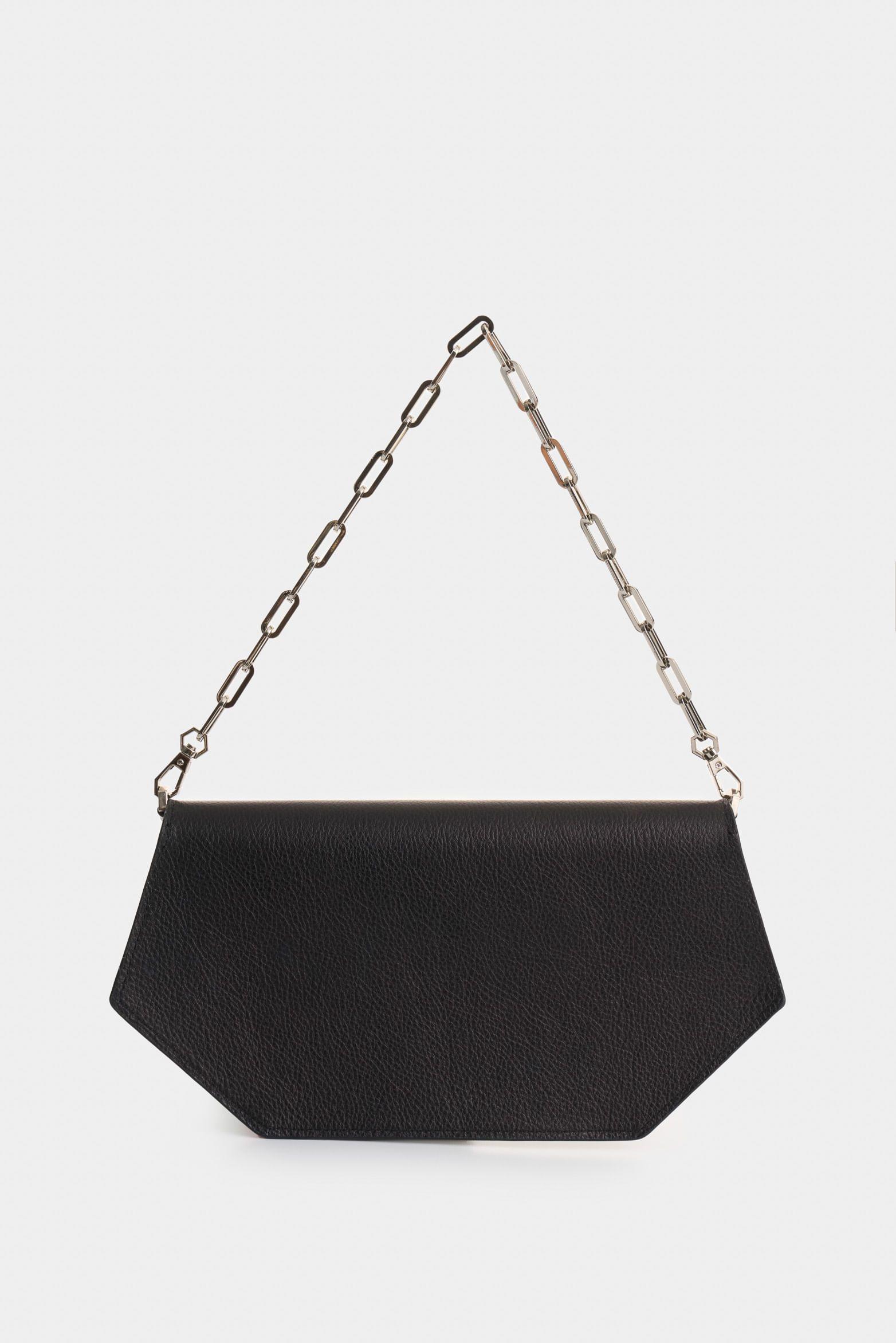 Vélez Bowling Hexa Baguette Cuero Mujer Detalle Cadena Negro-2