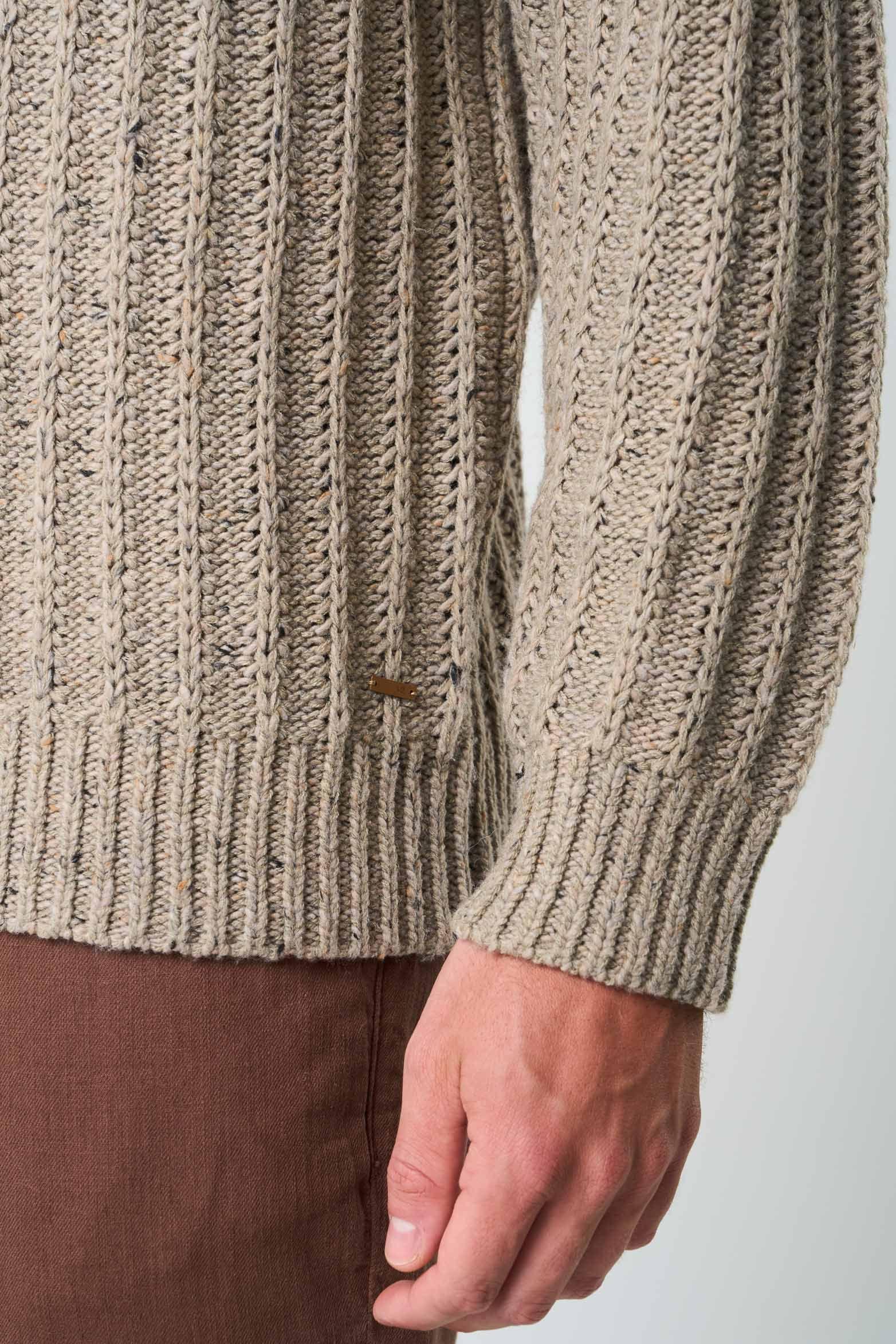 Vélez Sweater Selva Tejido Para Hombre Cuello Bandeja Tabaco-6