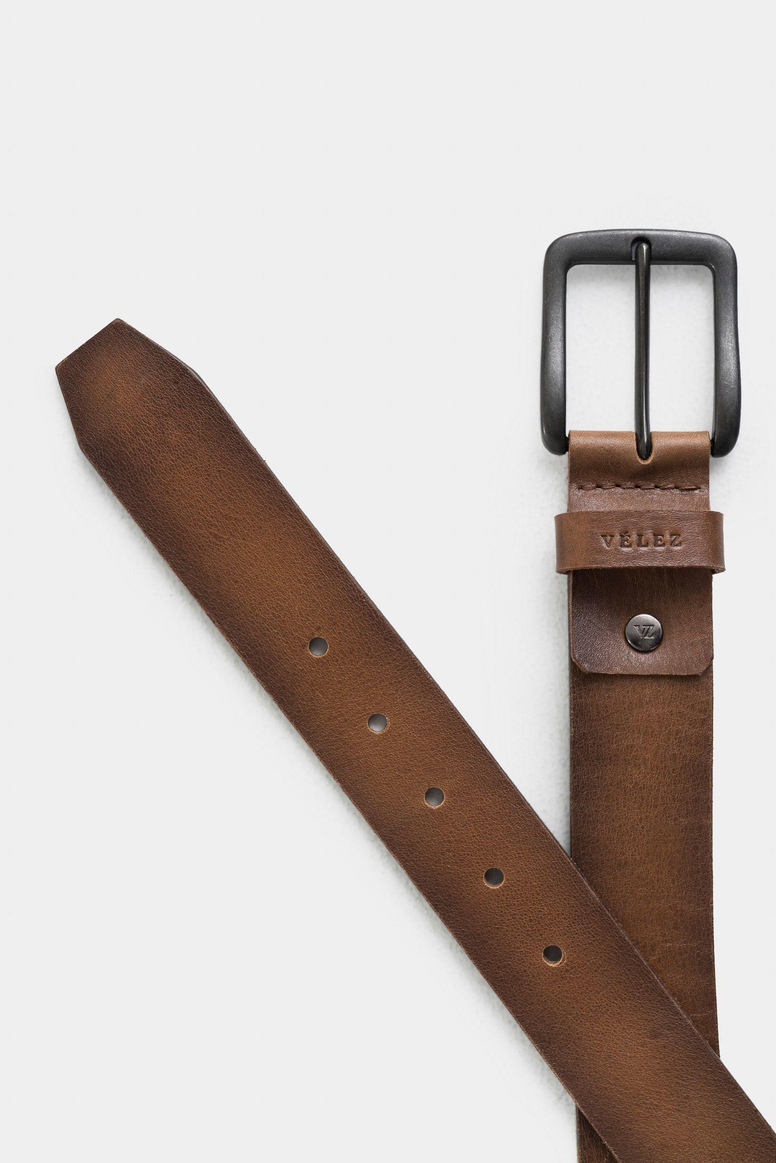 Vélez Cinturón Missouri De Cuero Hombre Efecto Vintage Miel-2