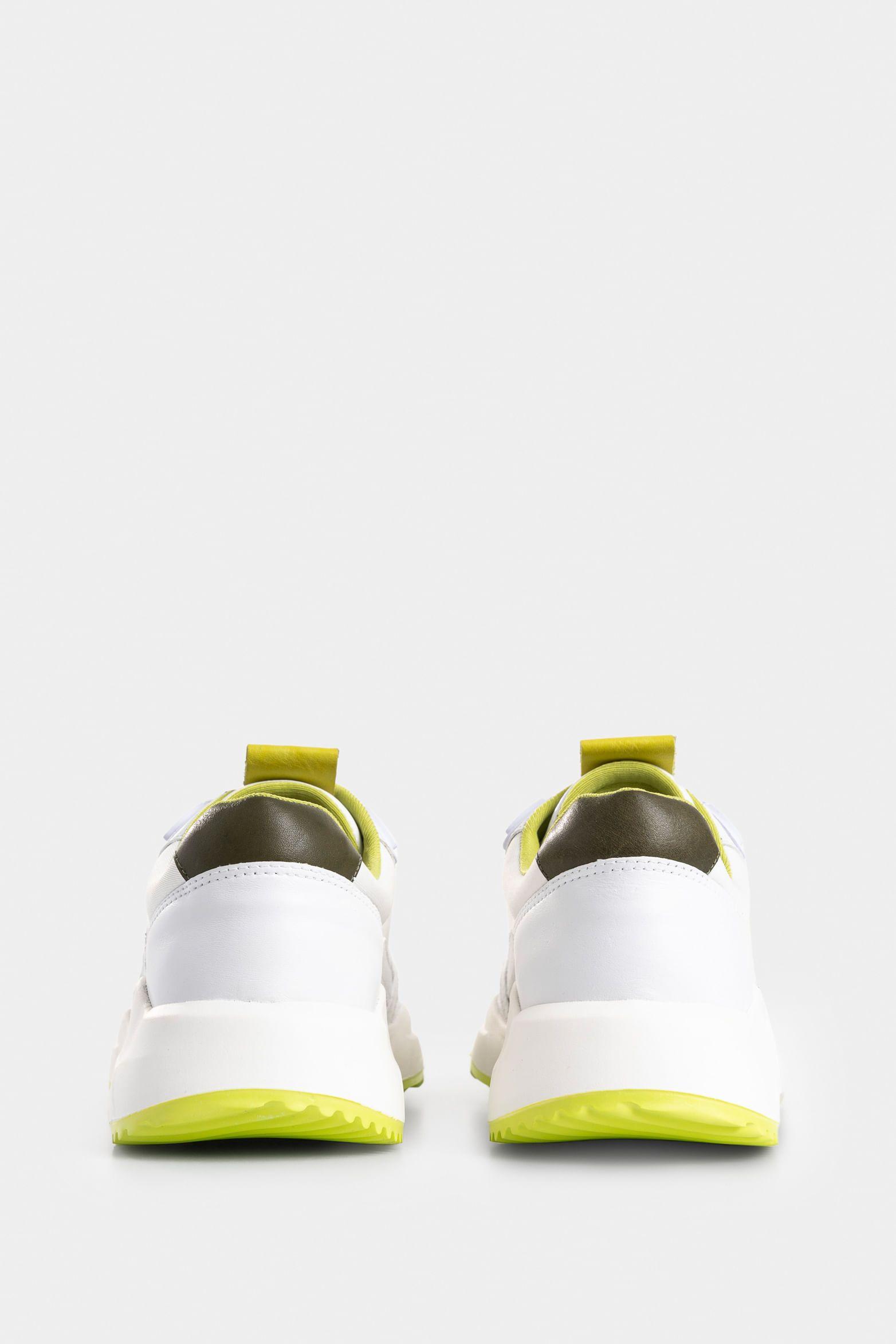 Zapatillas urban dinora en lona con cuero para mujer contraste Blanco-2