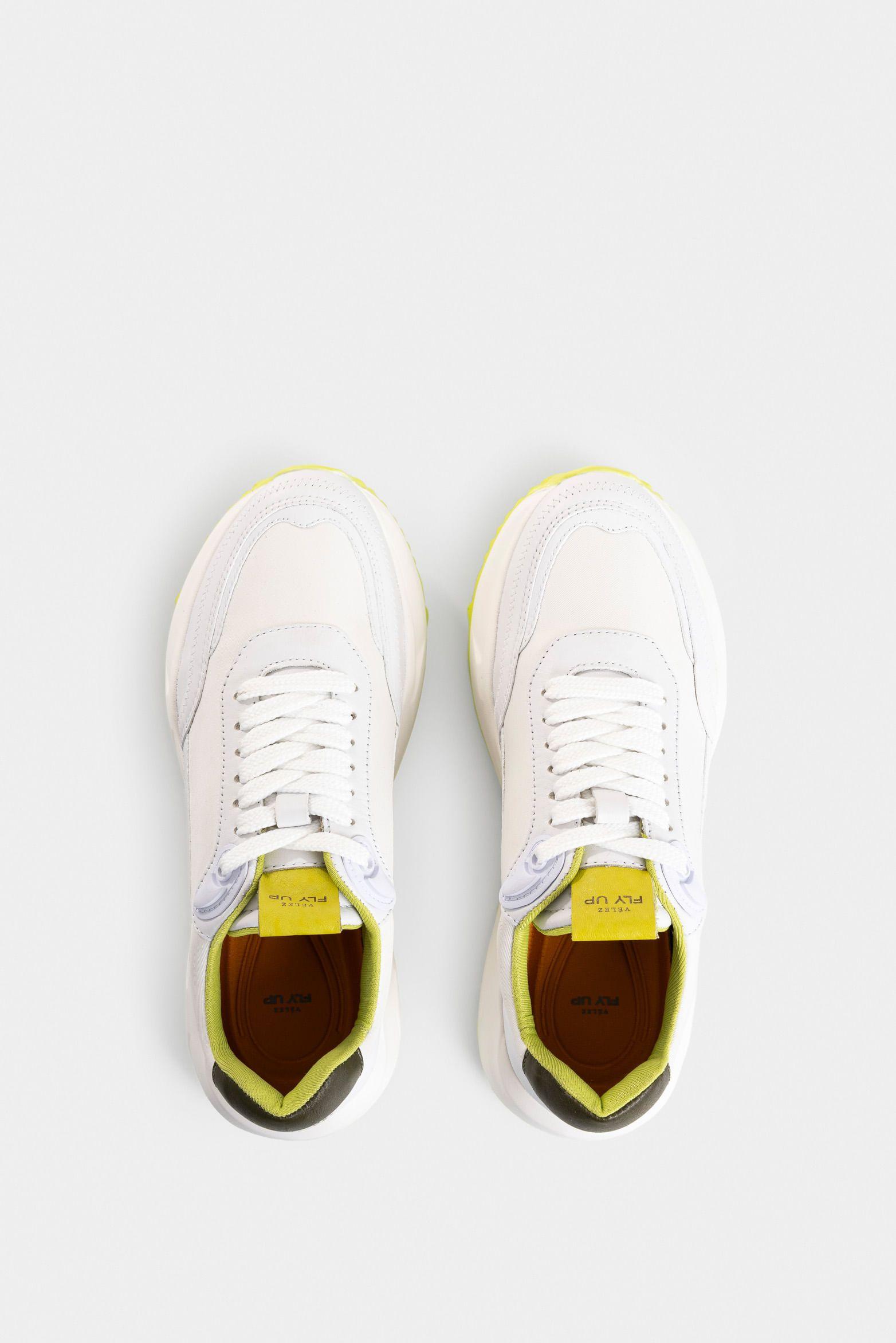 Zapatillas urban dinora en lona con cuero para mujer contraste Blanco-3