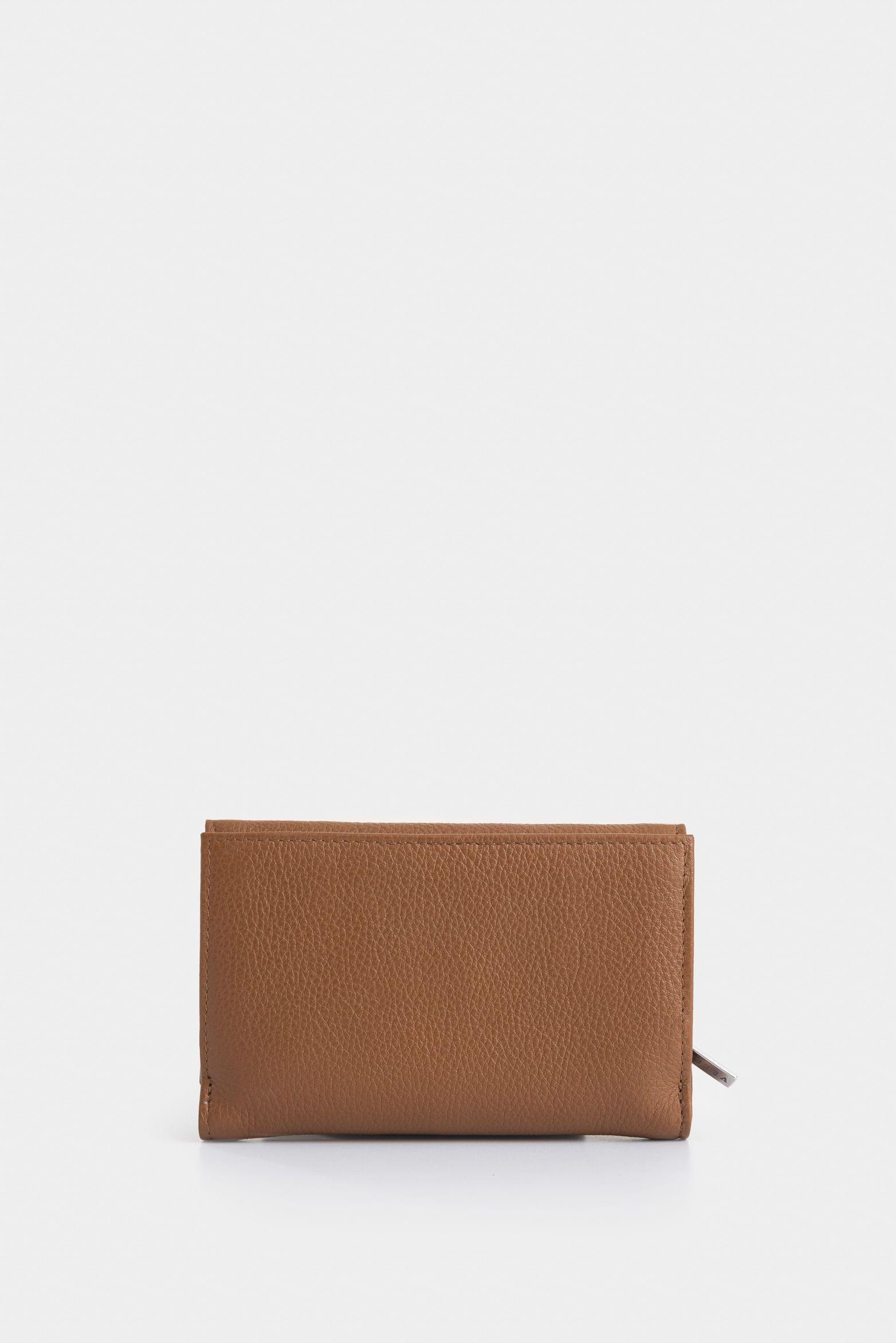 Billetera Real de cuero para mujer con monedero Miel-2