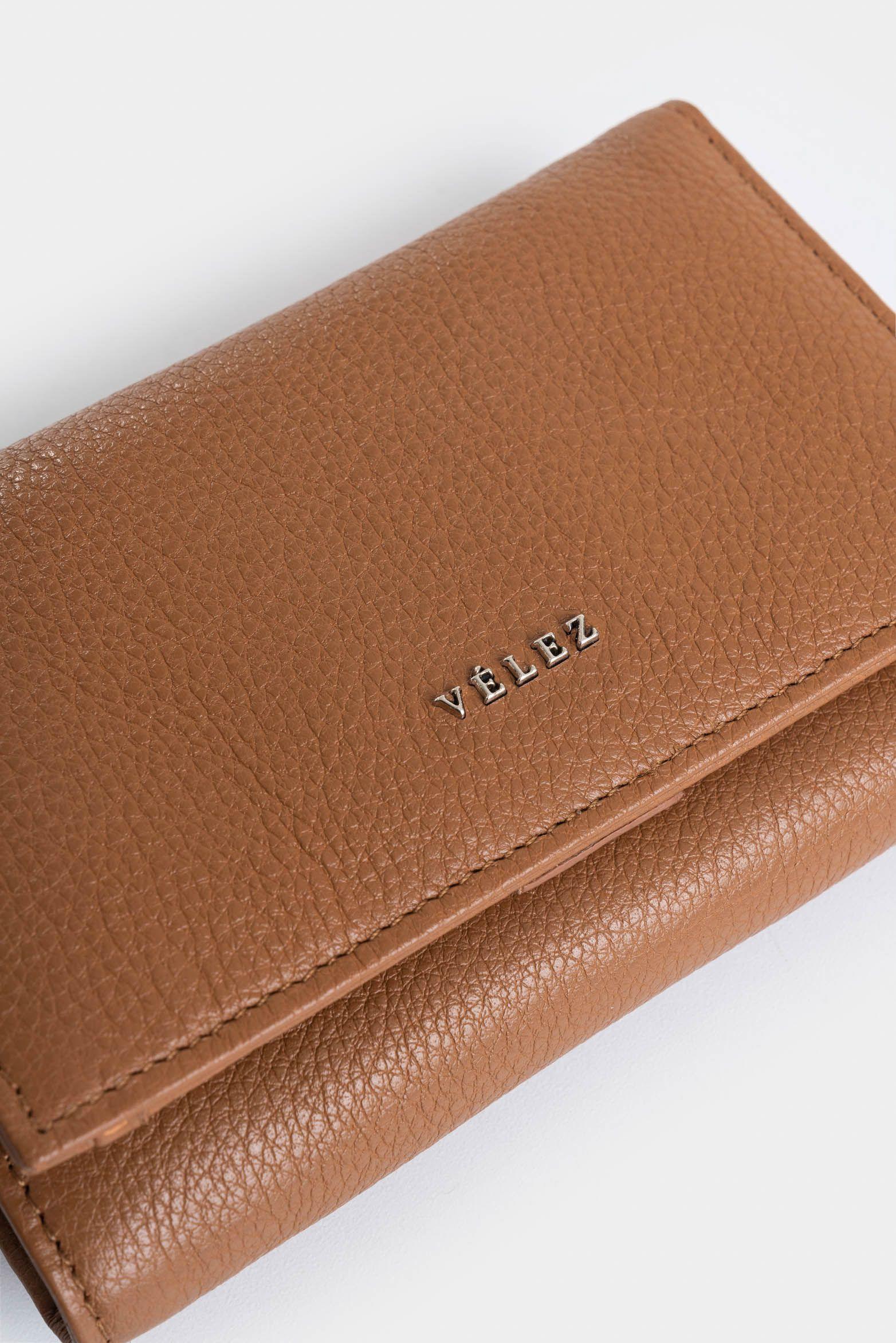 Billetera Real de cuero para mujer con monedero Miel-3