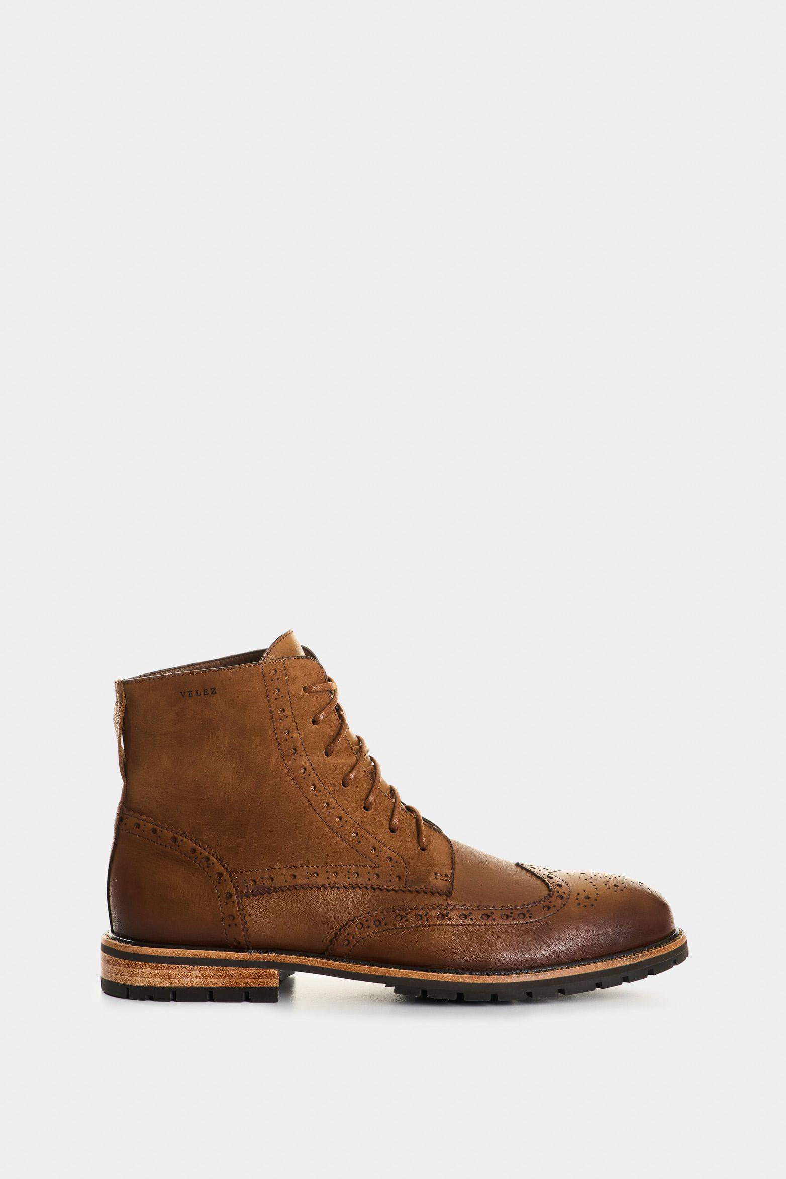 Vélez Botas De Cuero Gamuzado Y Liso Para Hombre Gael Miel-0