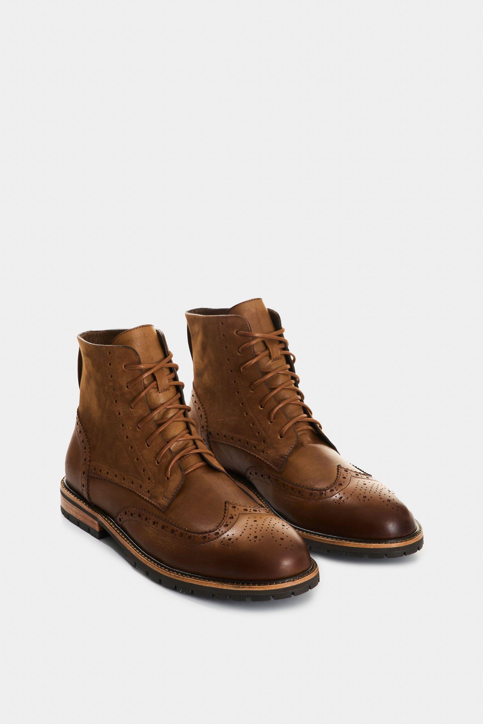 Vélez Botas De Cuero Gamuzado Y Liso Para Hombre Gael Miel-1