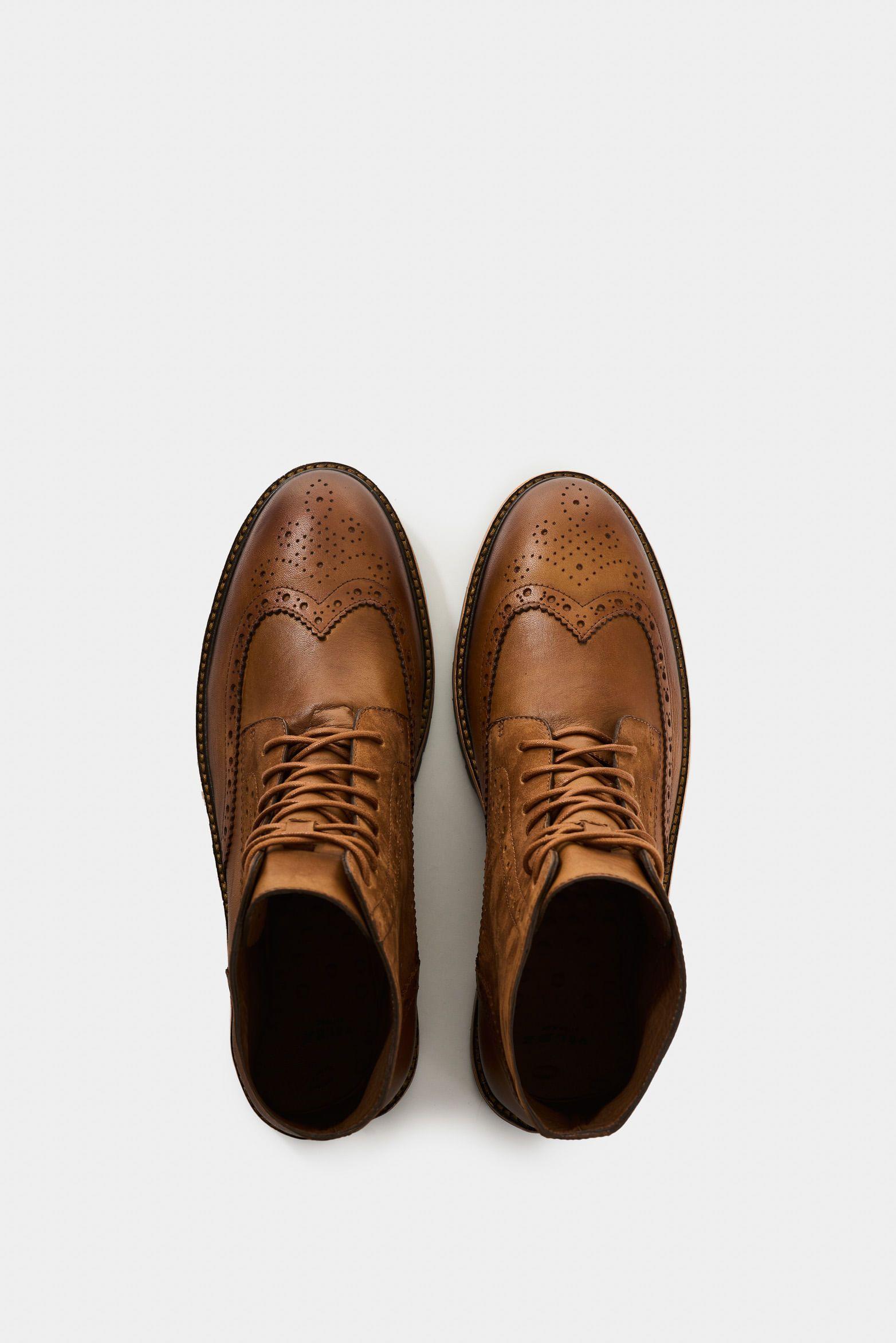 Vélez Botas De Cuero Gamuzado Y Liso Para Hombre Gael Miel-3