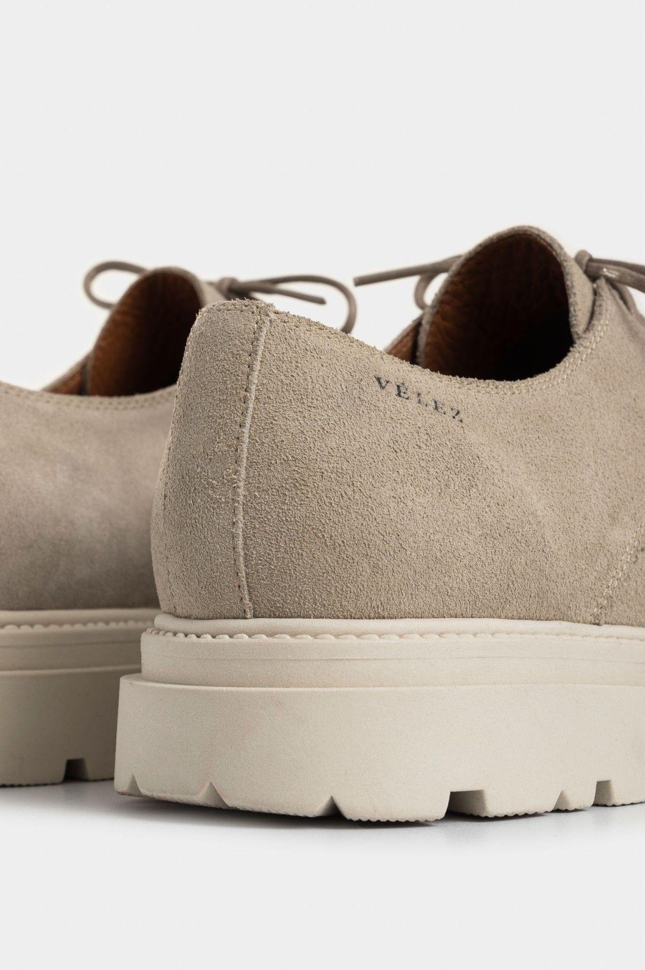 Vélez Zapatos Cordón Spoleto Cuero Gamuzado Hombre  Arena-4