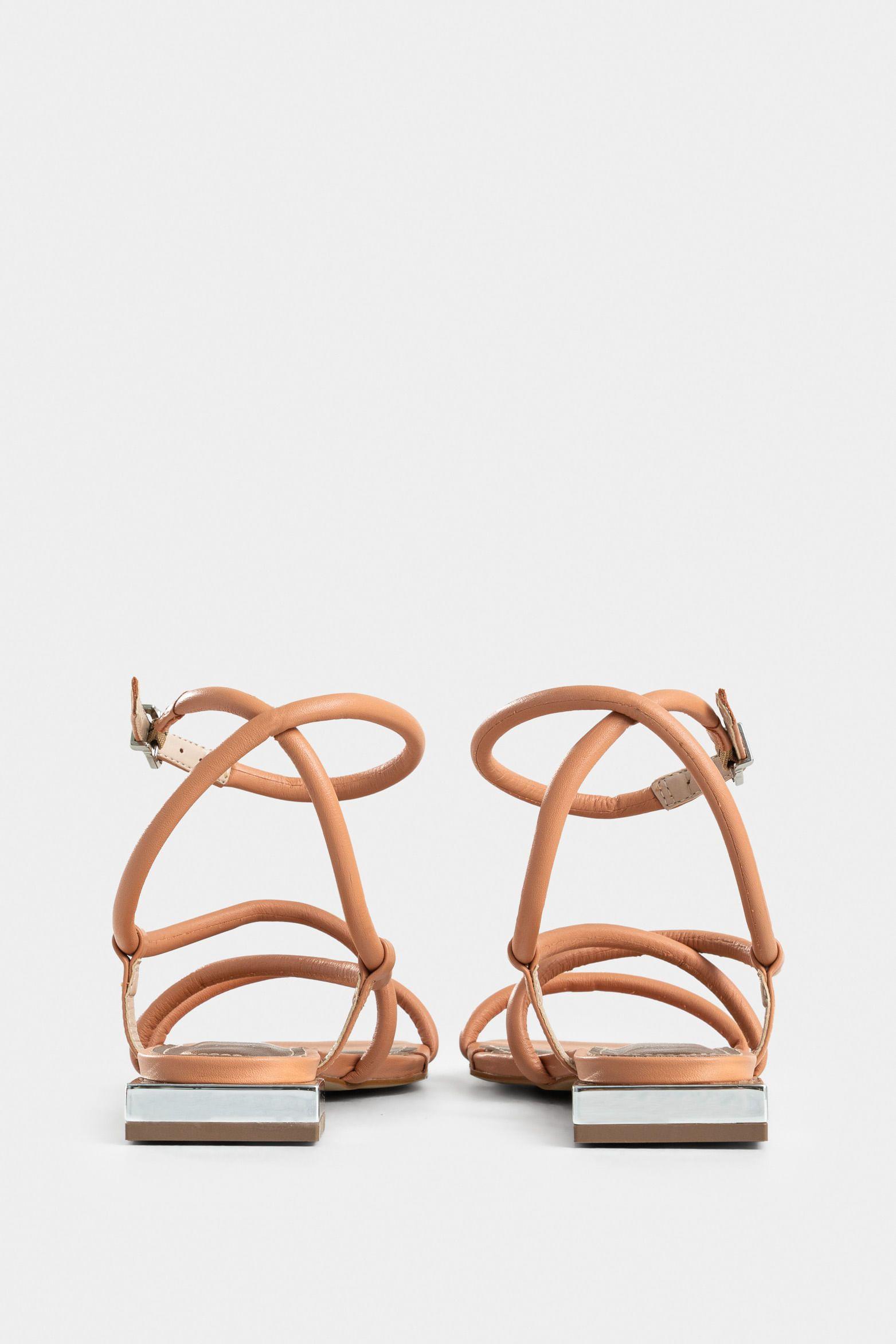 Vélez Sandalia Plana Amanecer Cuero Mujer Amarre Al Tobillo Rosado-2