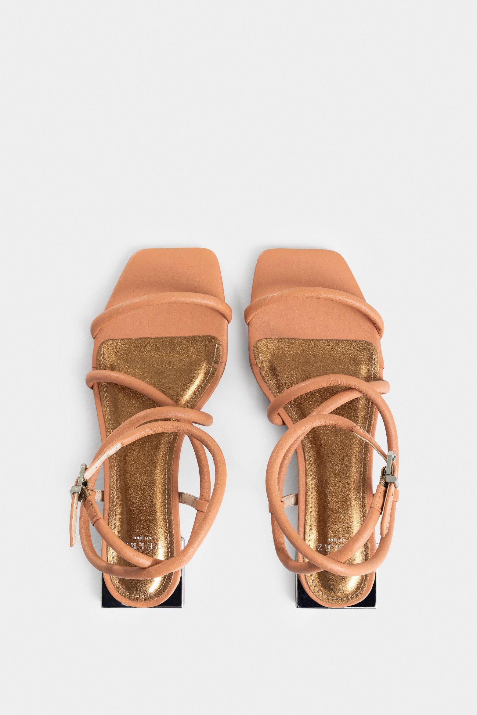 Vélez Sandalia Plana Amanecer Cuero Mujer Amarre Al Tobillo Rosado-3