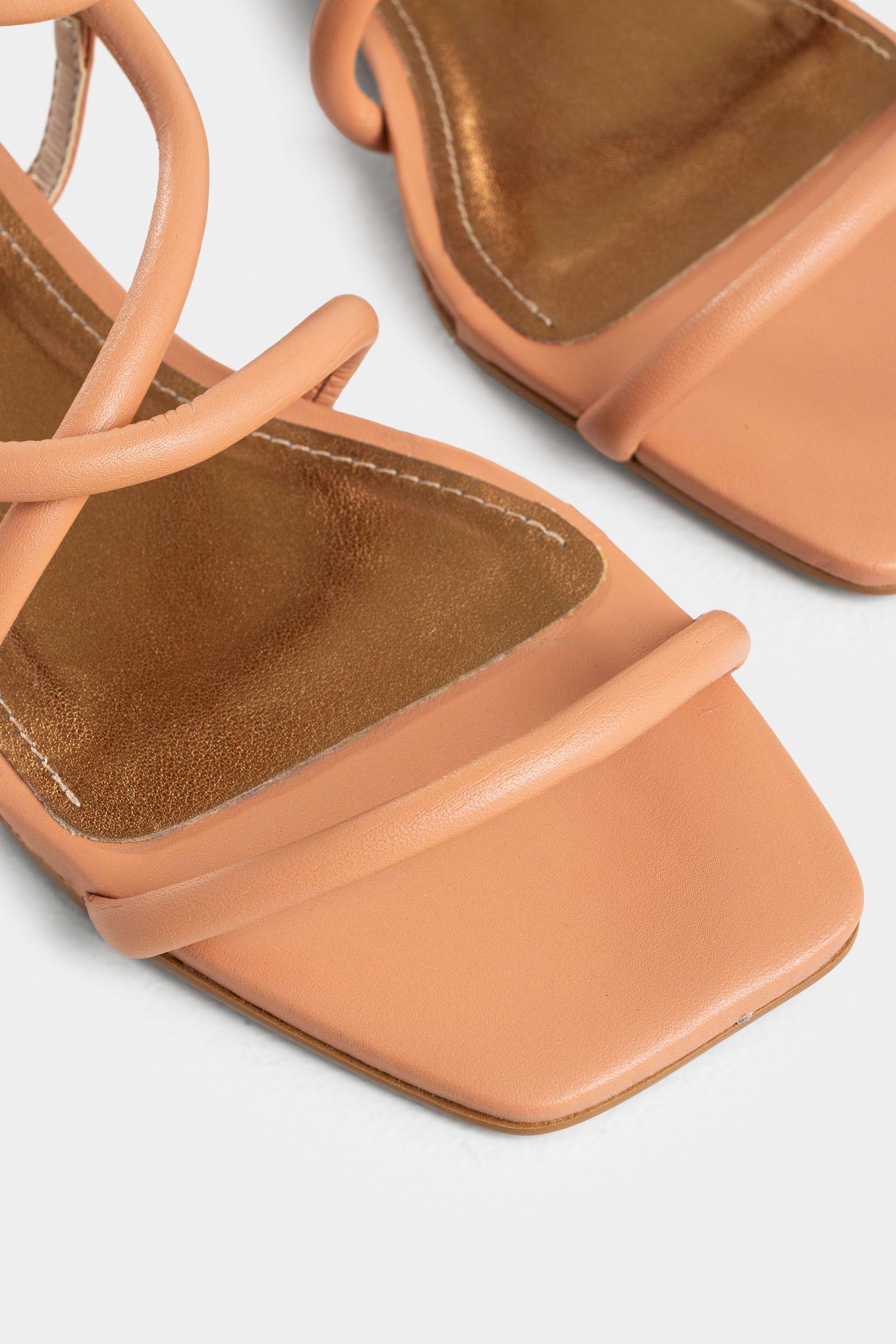 Vélez Sandalia Plana Amanecer Cuero Mujer Amarre Al Tobillo Rosado-4