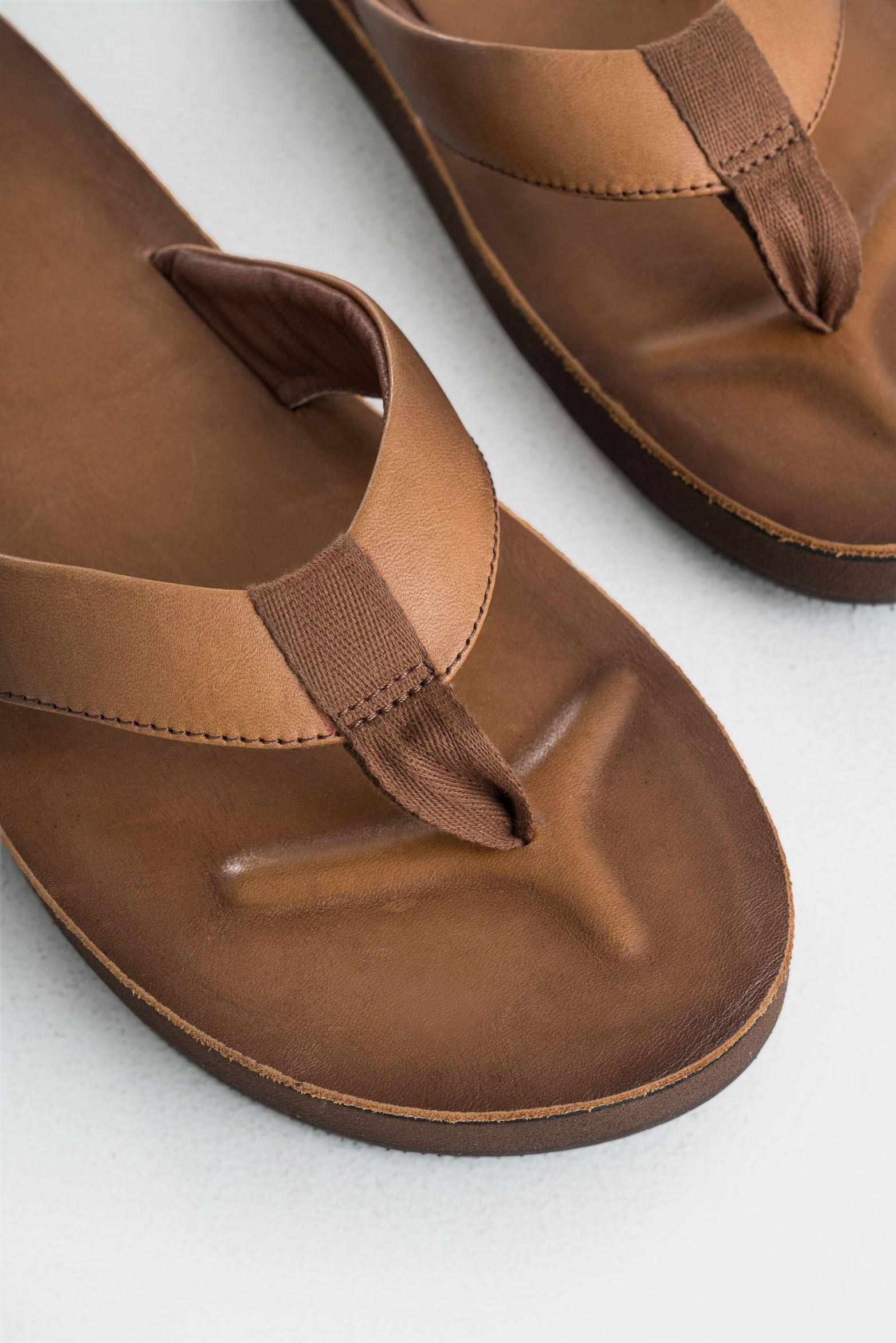 Vélez Sandalia Plana Navarra Cuero Hombre Tres Puntadas Miel-4