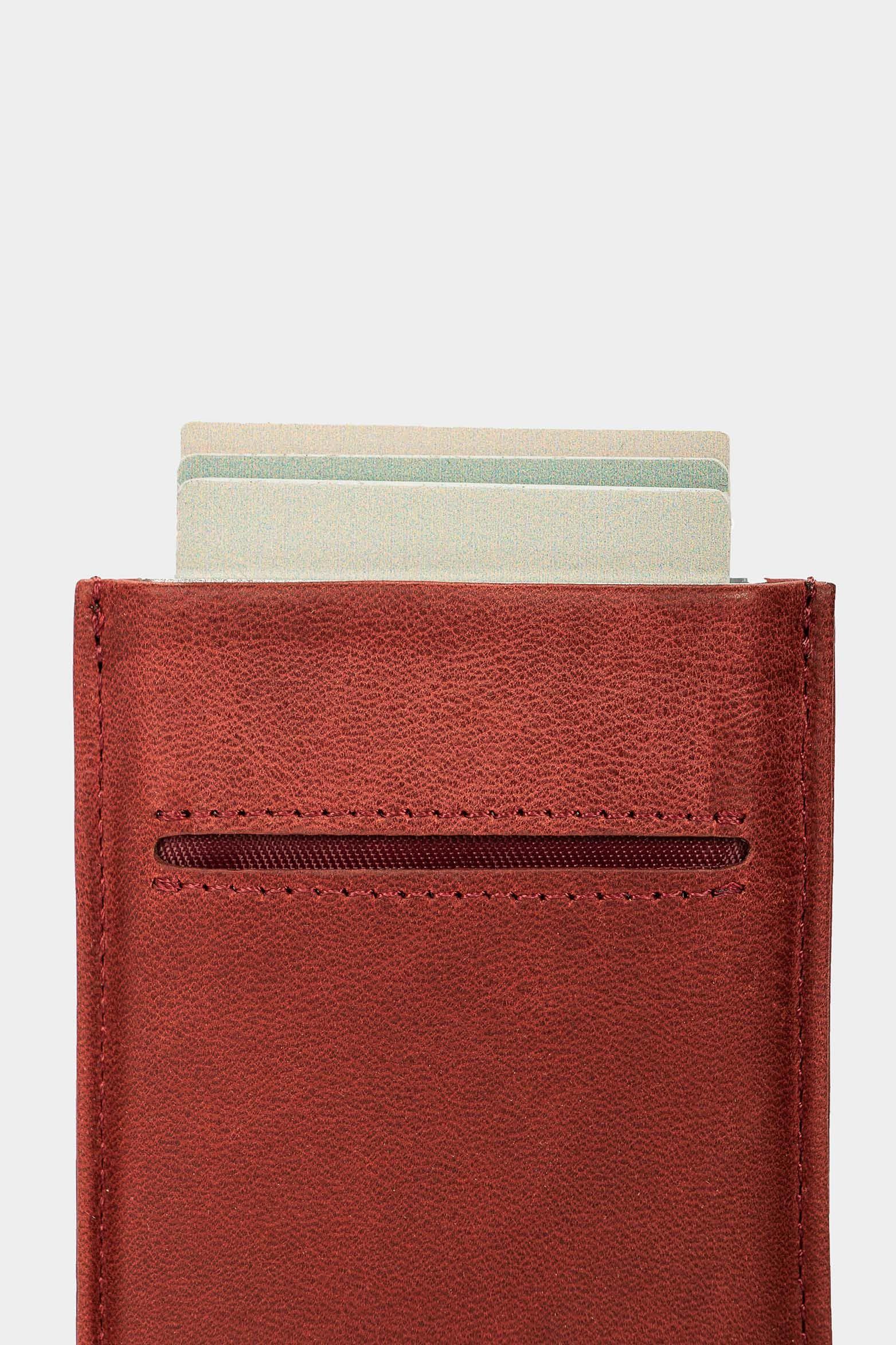 Vélez Porta Documentos De Cuero Miniwallet Vinotinto-3