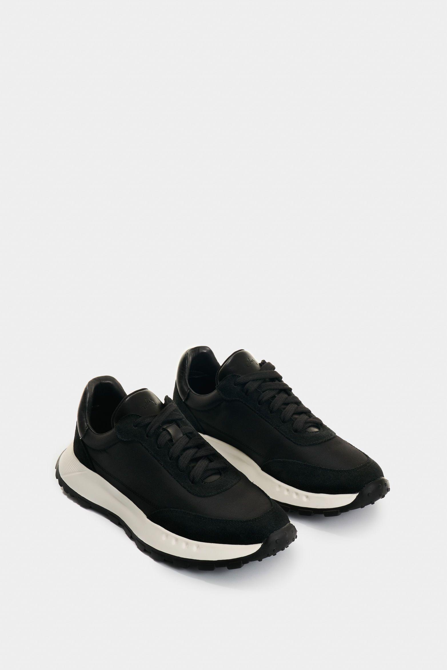 Vélez Zapatilla Tenis Lona Y s En Cuero Mujer Thorian Negro-1