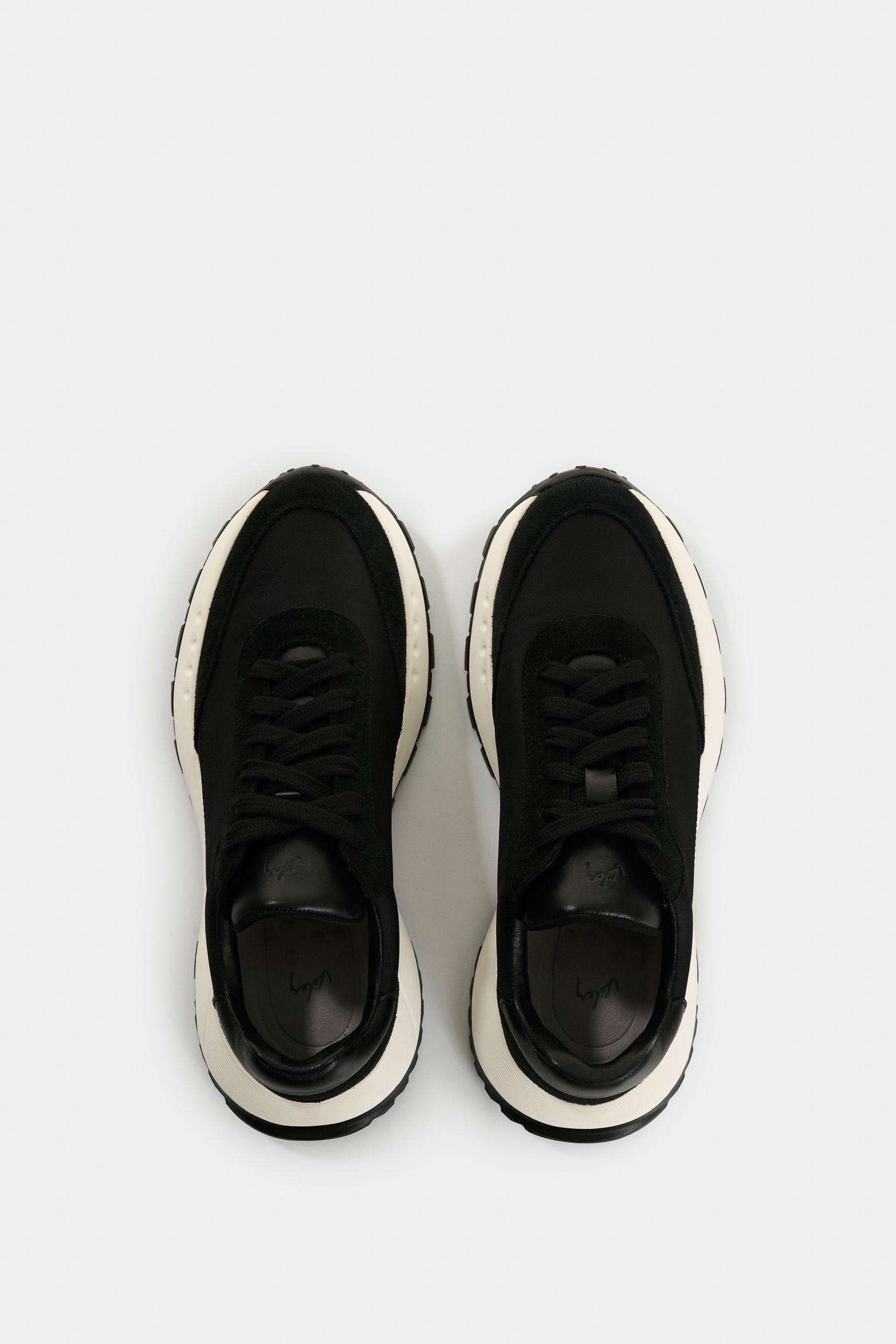 Vélez Zapatilla Tenis Lona Y s En Cuero Mujer Thorian Negro-3