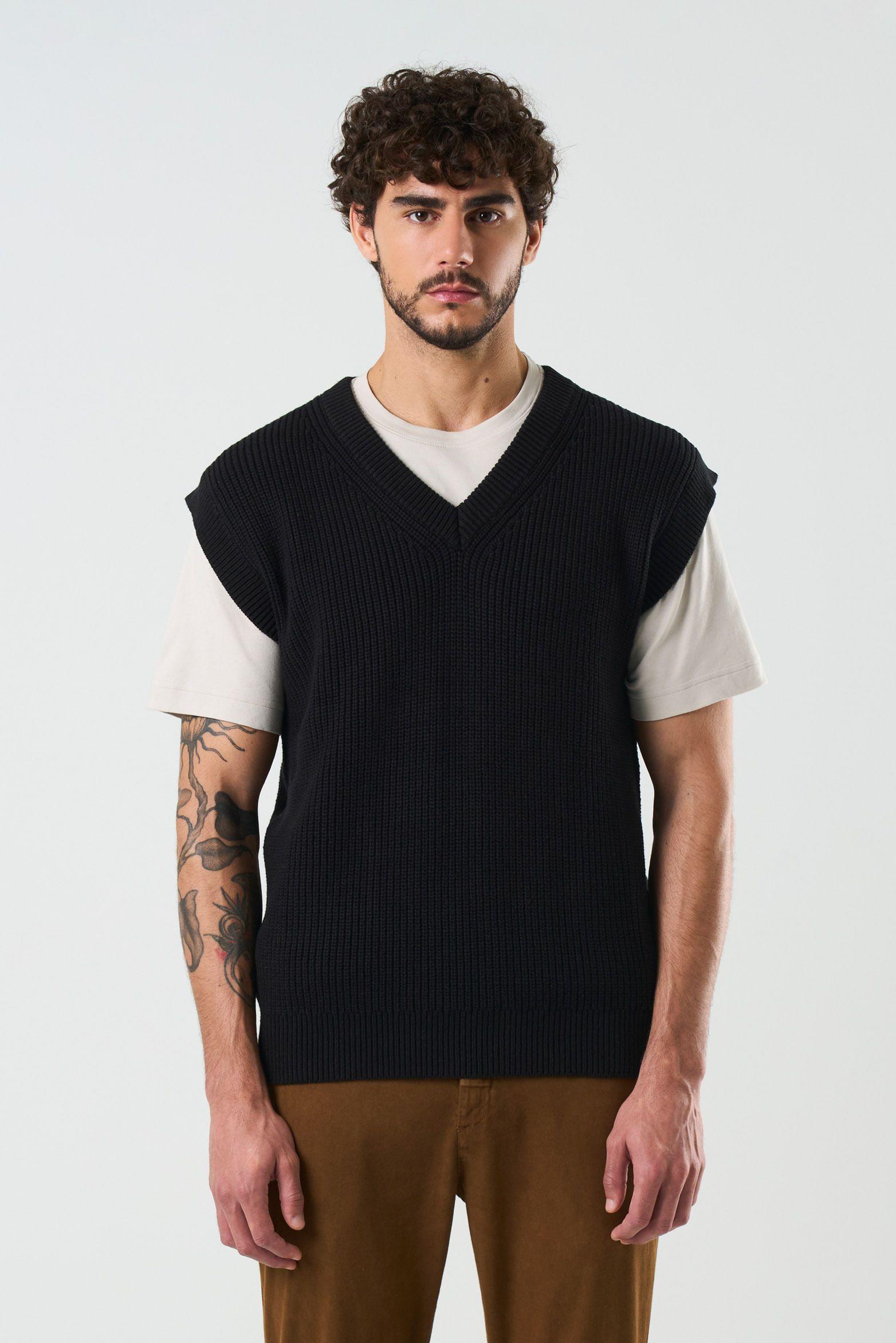 Vélez Chaleco Tejido Oversized  Hombre Zenon Negro-0