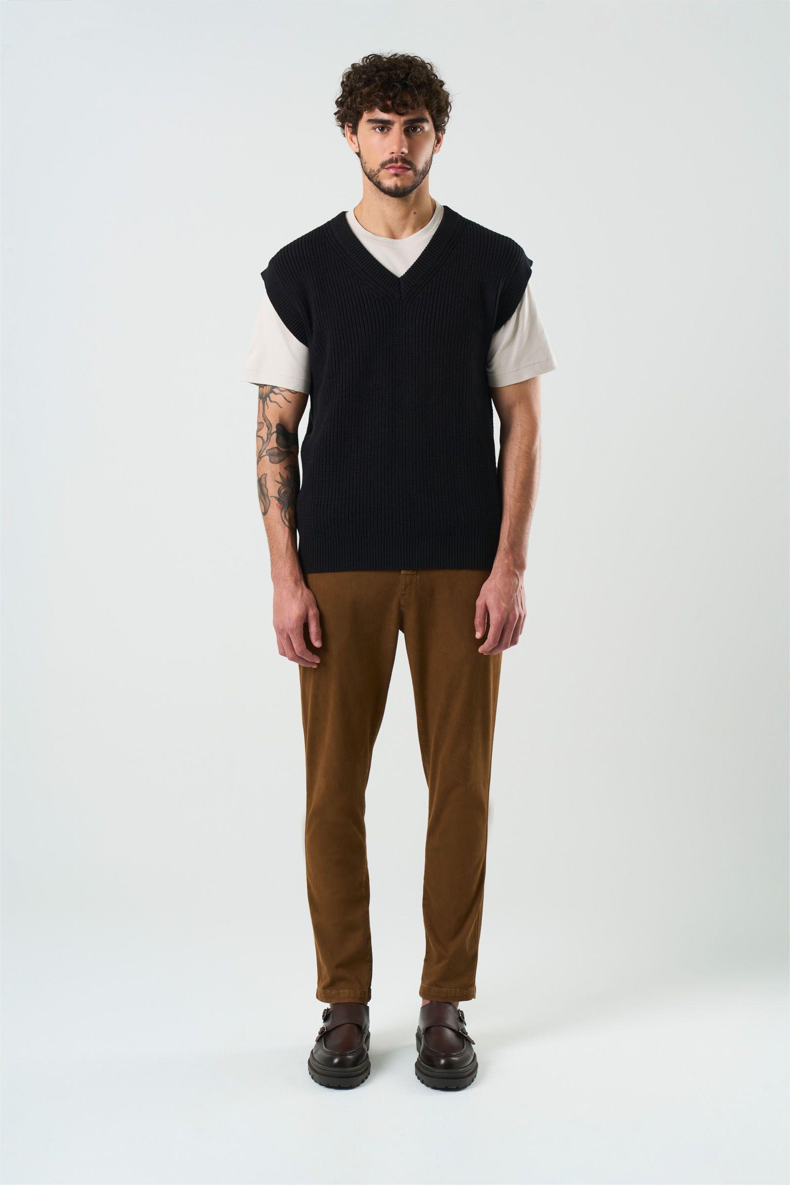 Vélez Chaleco Tejido Oversized  Hombre Zenon Negro-3