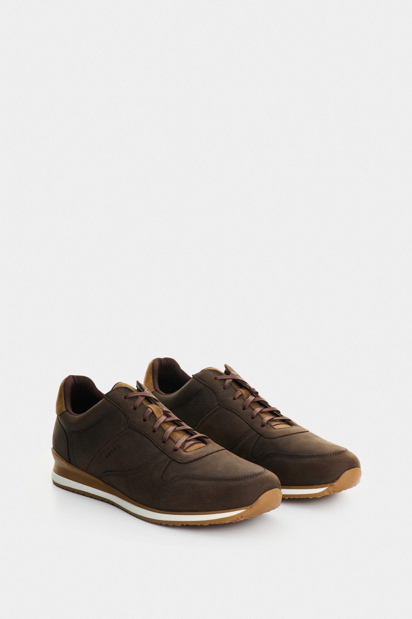 Zapatillas Hombre Cuero Café-1