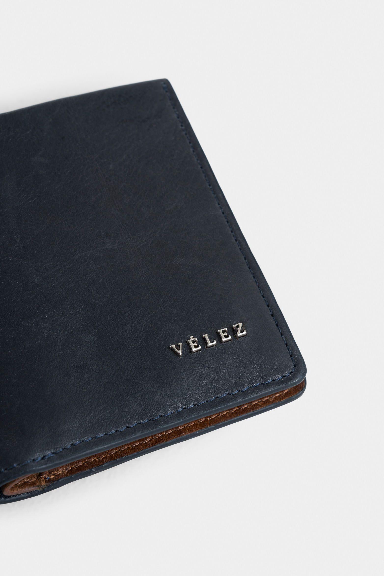 Vélez Billetera Arabia 3.0 Cuero Hombre Azul Oscuro-3