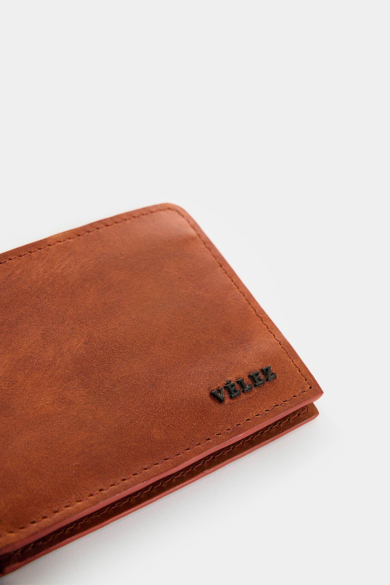 Vélez Billetera De Cuero Para Hombre Elia Terracota-3