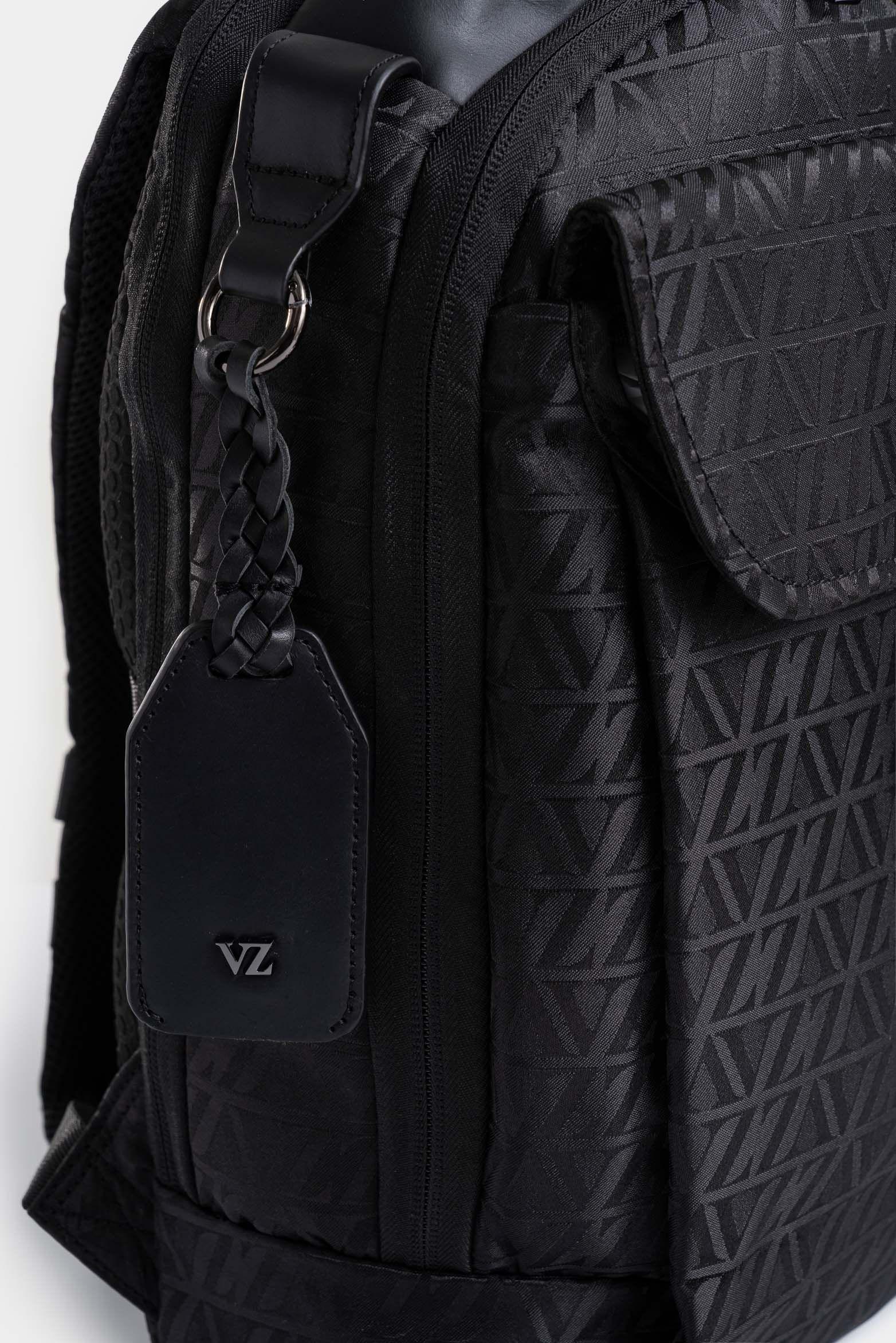 Morral bloom 2 jacquard monograma VZ para mujer porta trolley negro-3