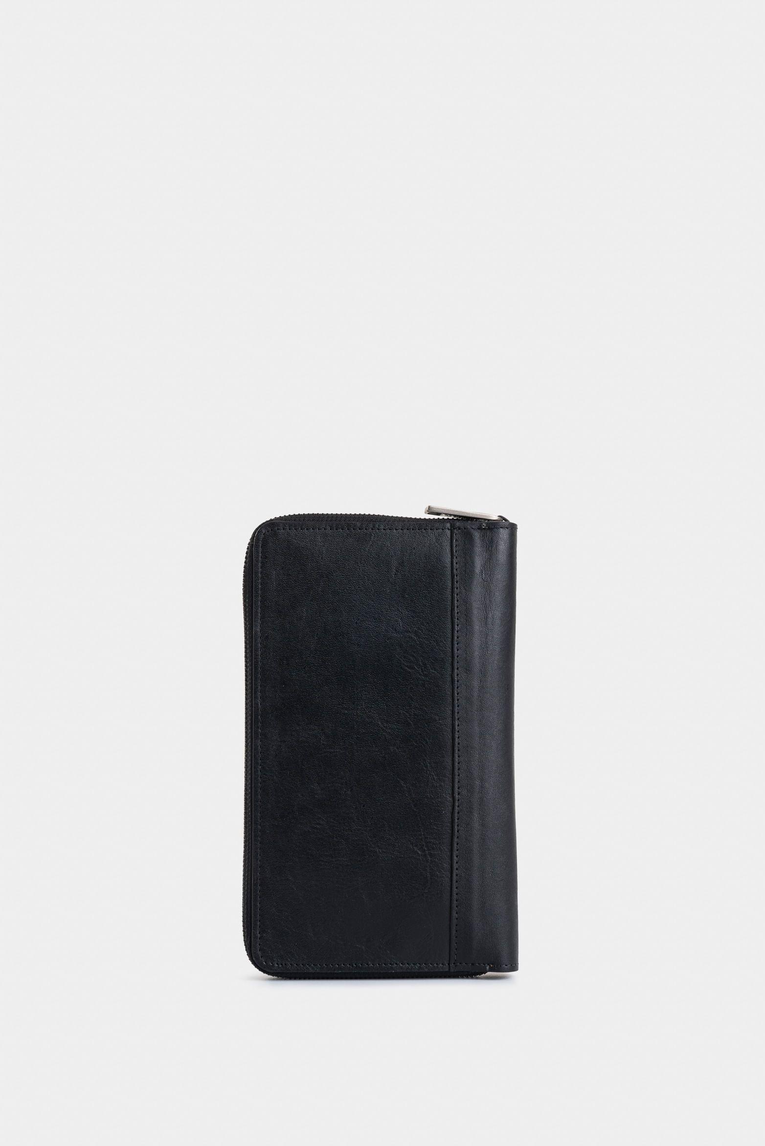 Porta pasaporte marmol de cuero para mujer grabado Negro-2