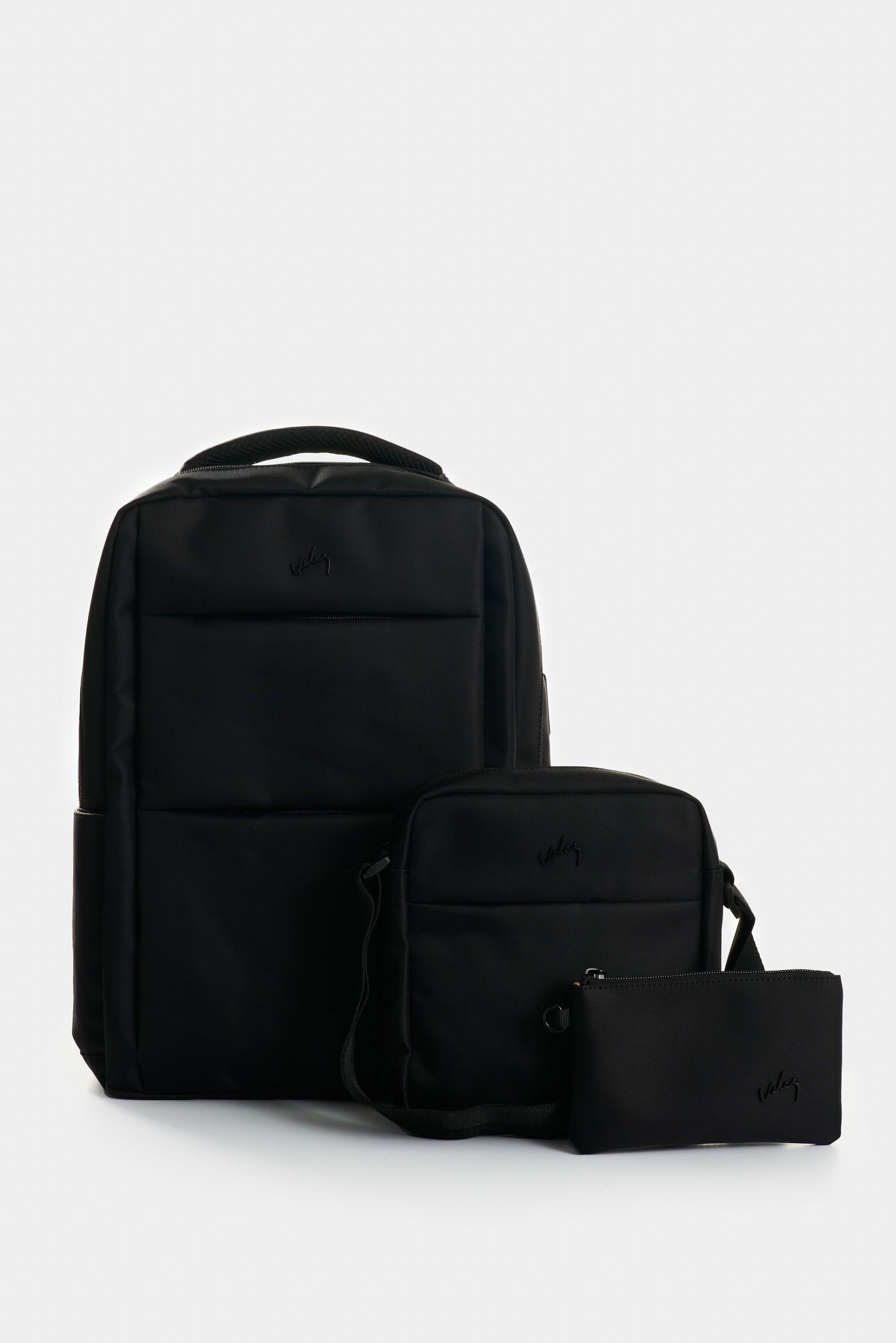 Vélez Morral Leo En Lona Y Cuero Hombre Multifuncional Negro-3