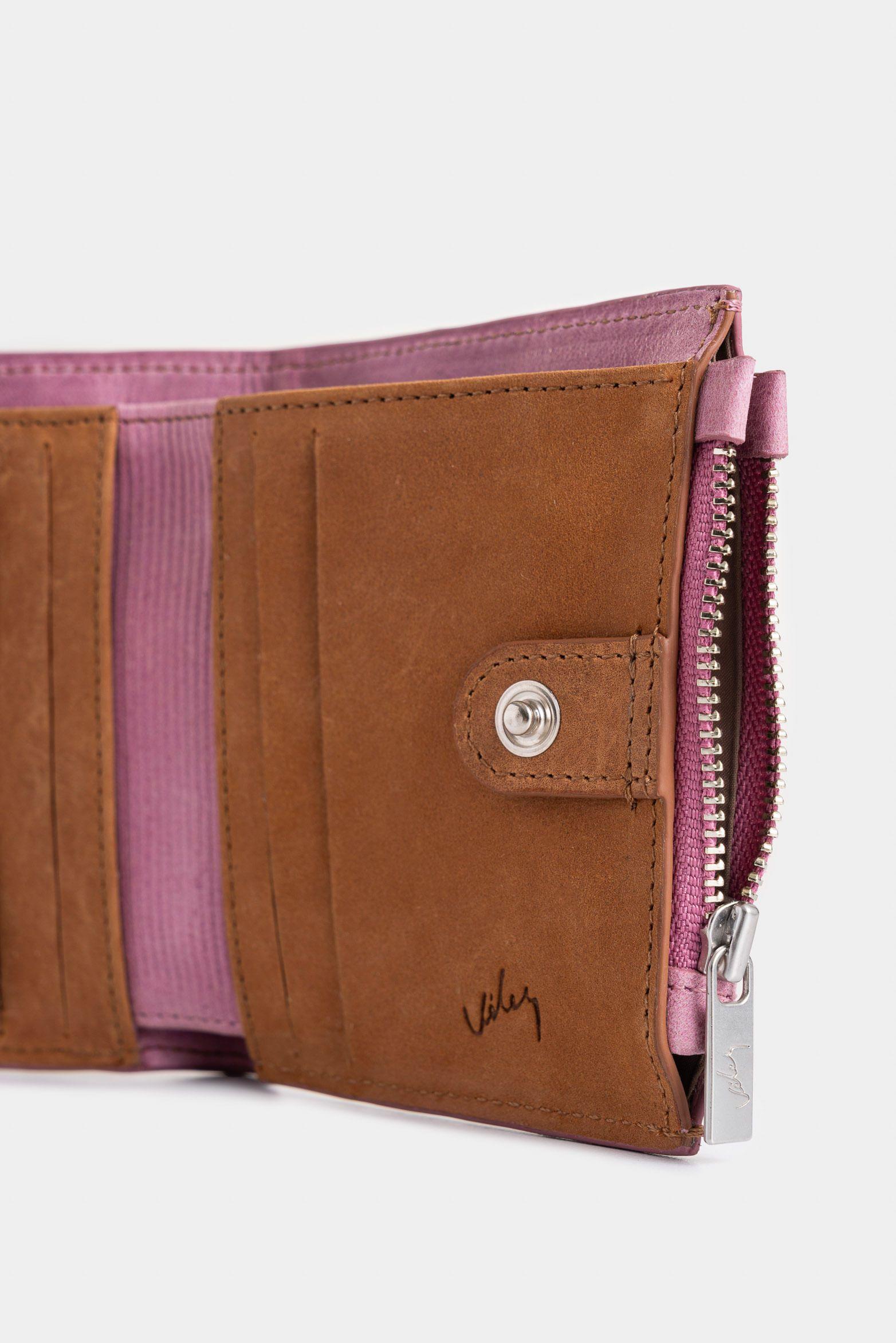 Billetera Golden de cuero para mujer grabado moro-4