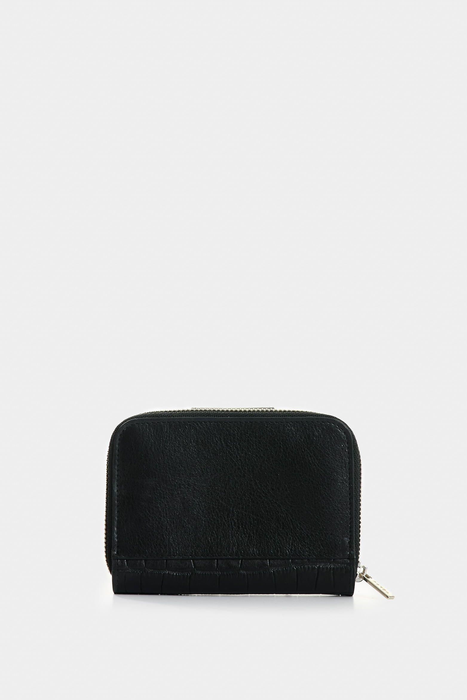 Vélez Billetera Hiedra De Cuero Para Mujer Grabado Negro-2