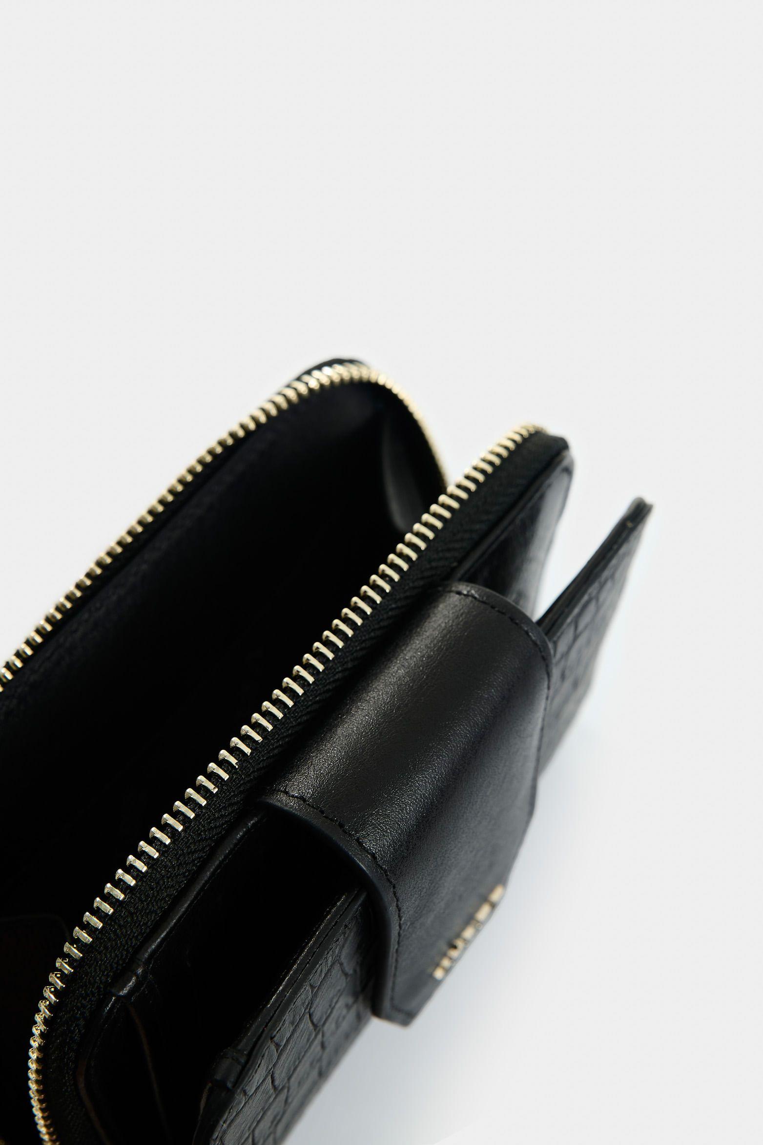 Vélez Billetera Hiedra De Cuero Para Mujer Grabado Negro-4