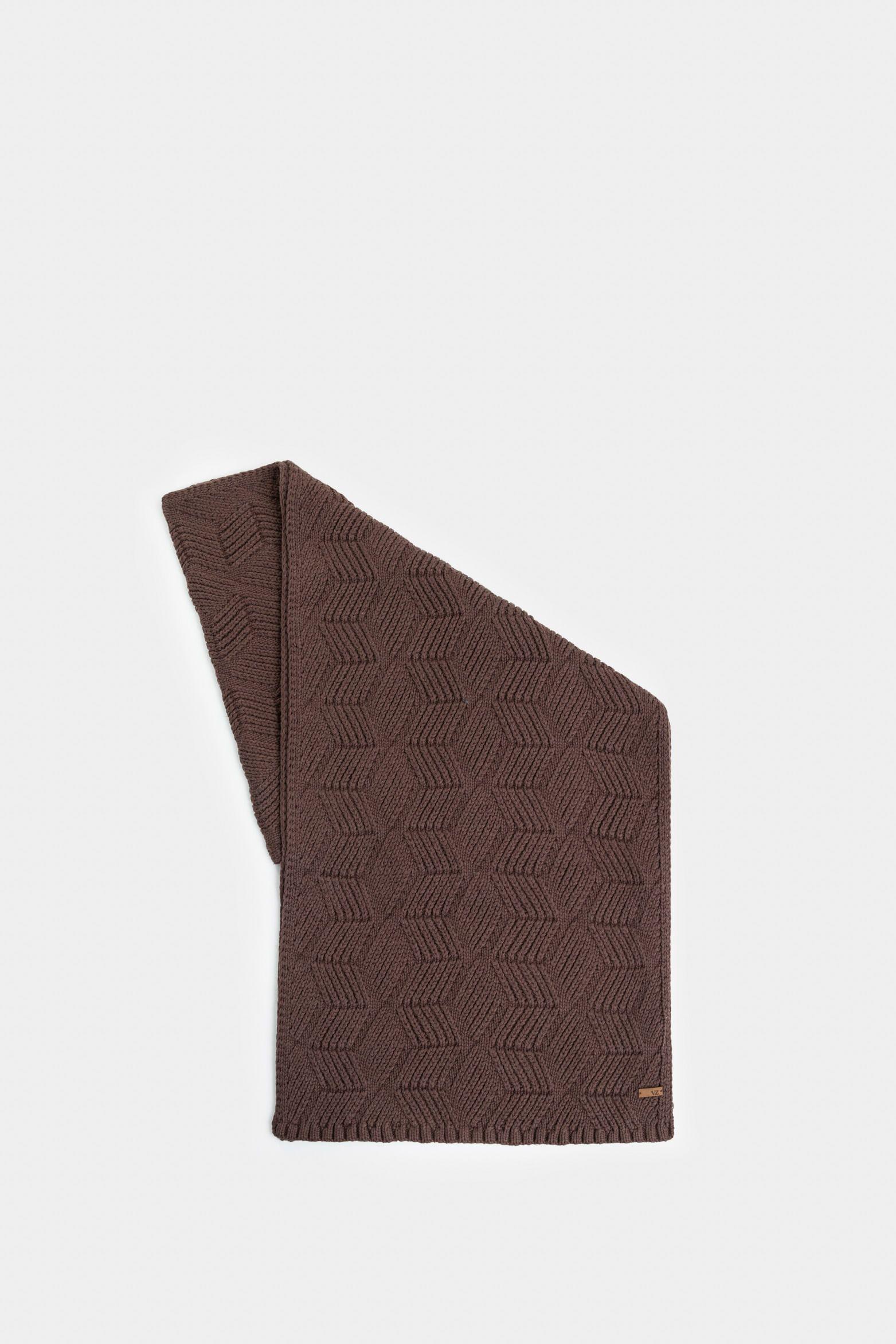 Vélez Bufanda Heágonos En Tejido Punto Hombre Monocolor Cafe-2