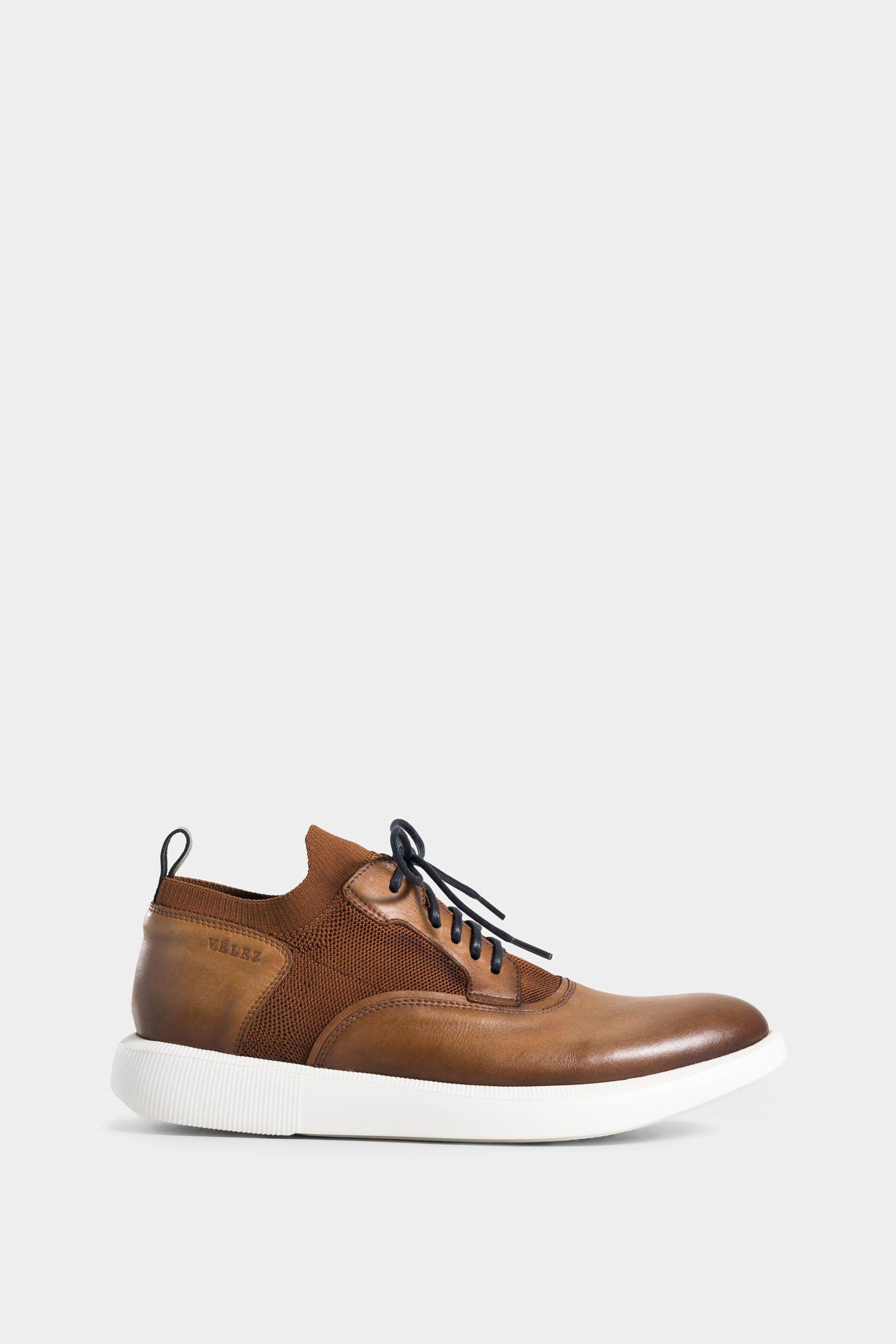 Zapatos cordón ibis 2 de cuero para hombre capellada tejida miel-0
