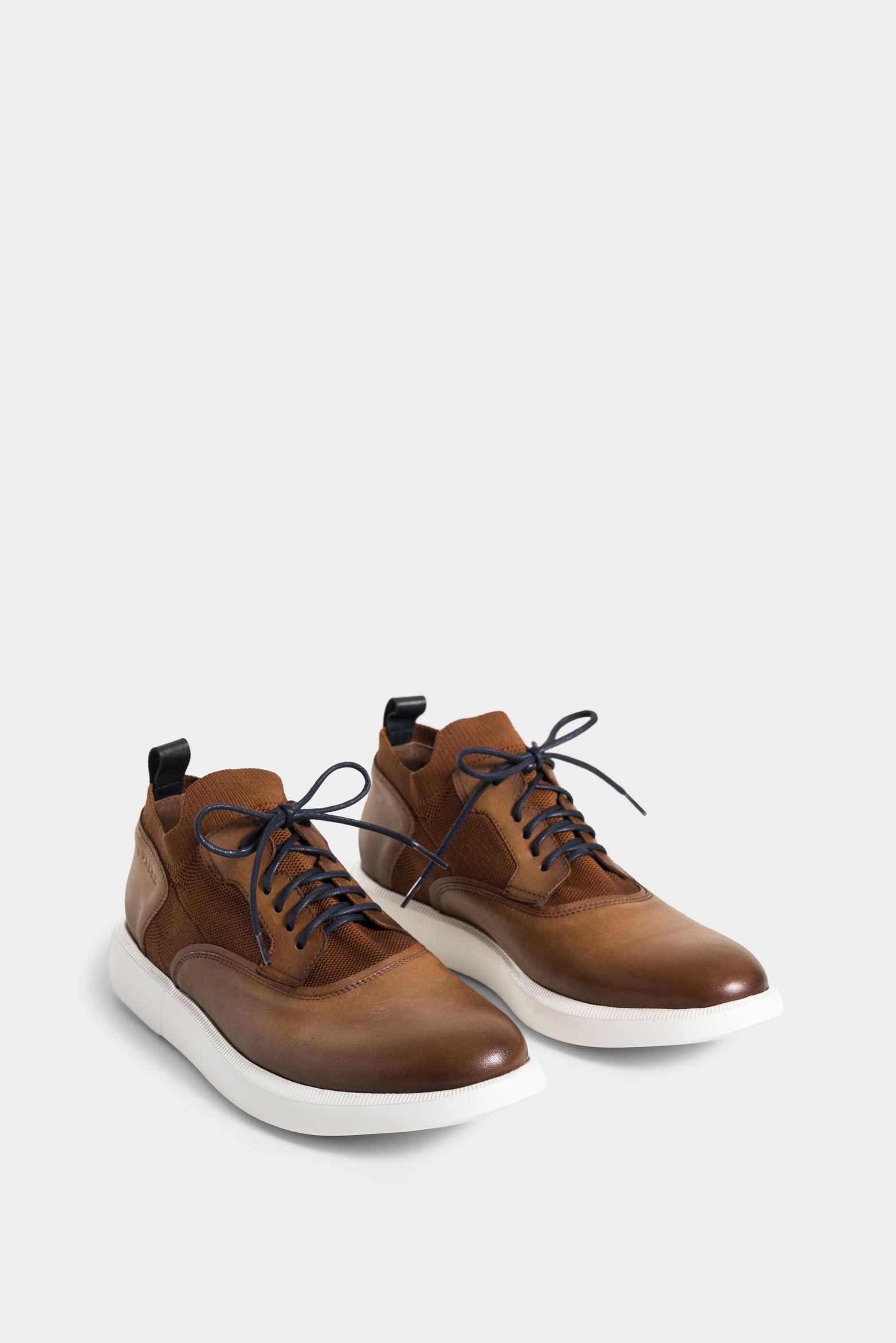 Zapatos cordón ibis 2 de cuero para hombre capellada tejida miel-1