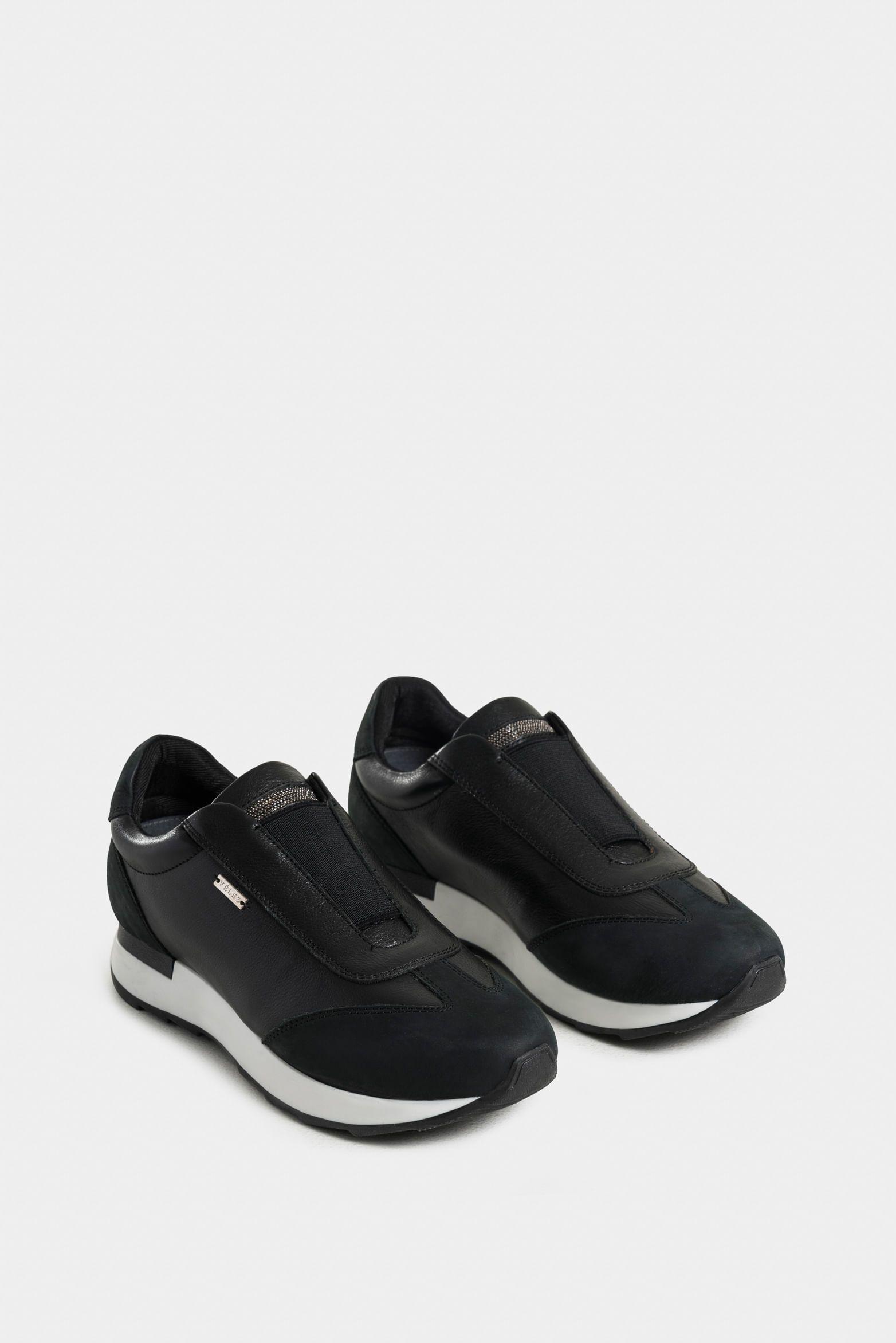Mocasines zipa de cuero para mujer detalles millaré negro-1