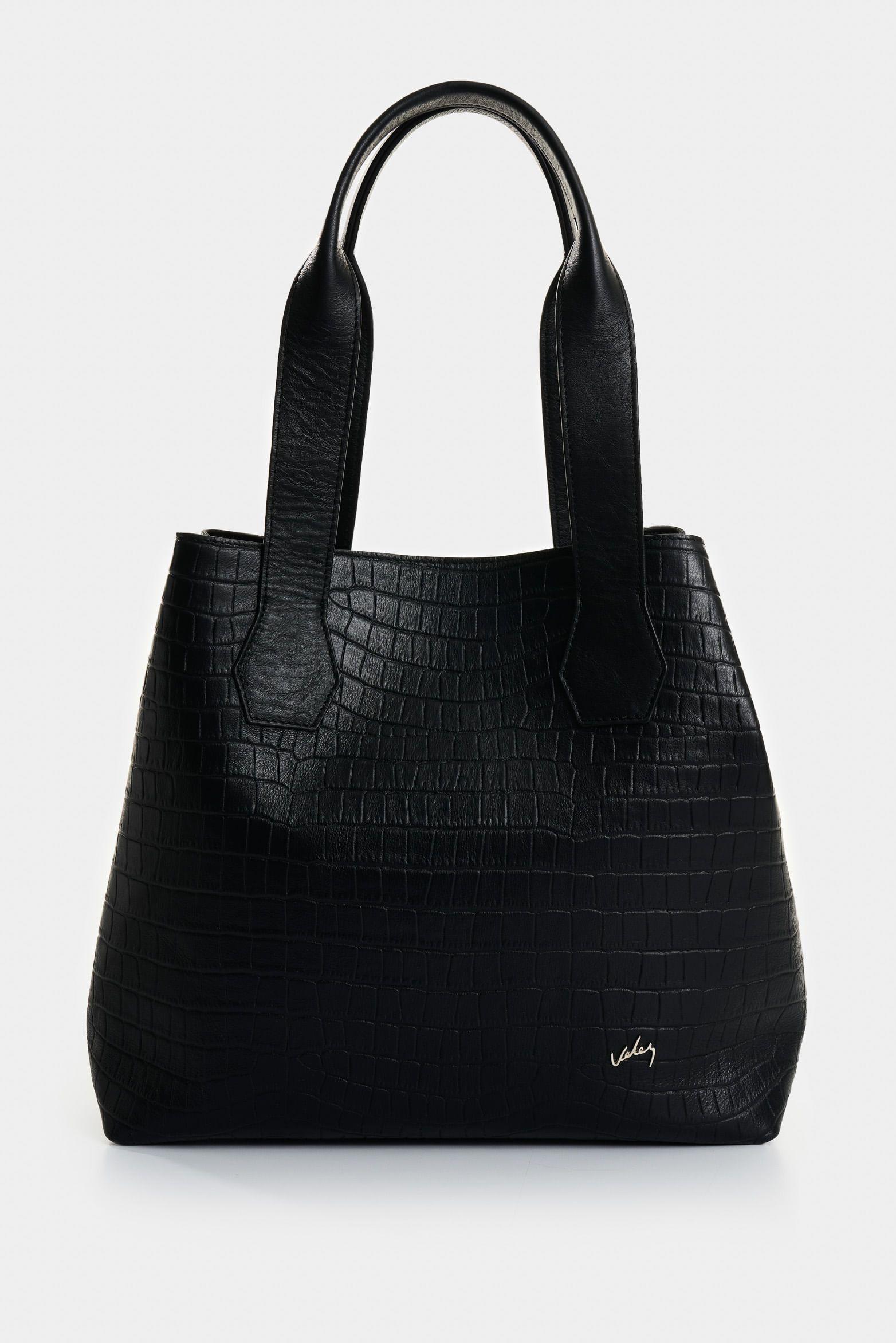 Vélez Shopping Silene De Cuero Para Mujer Grabado Negro-0