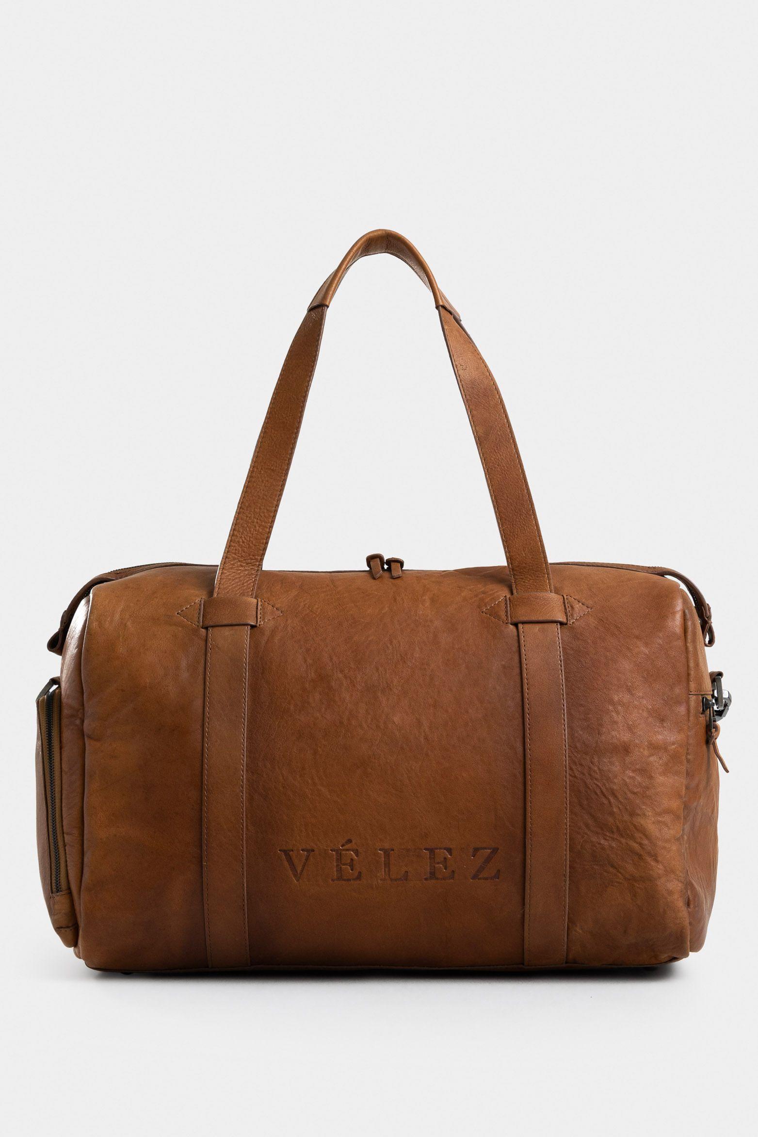 Bowling esencial de cuero para hombre acabado efecto manual envejecido miel-0