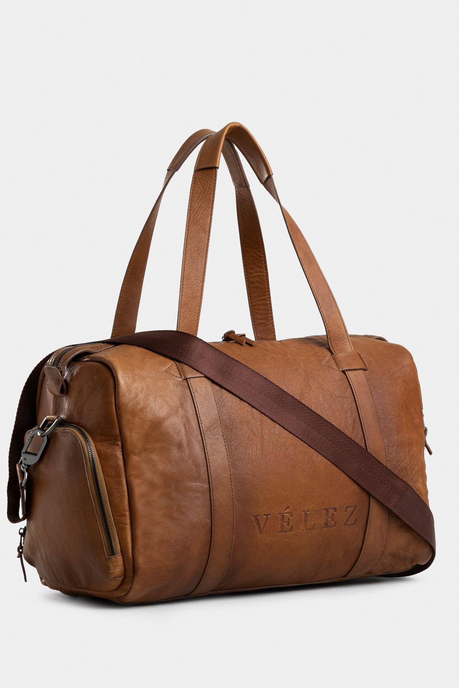 Bowling esencial de cuero para hombre acabado efecto manual envejecido miel-2