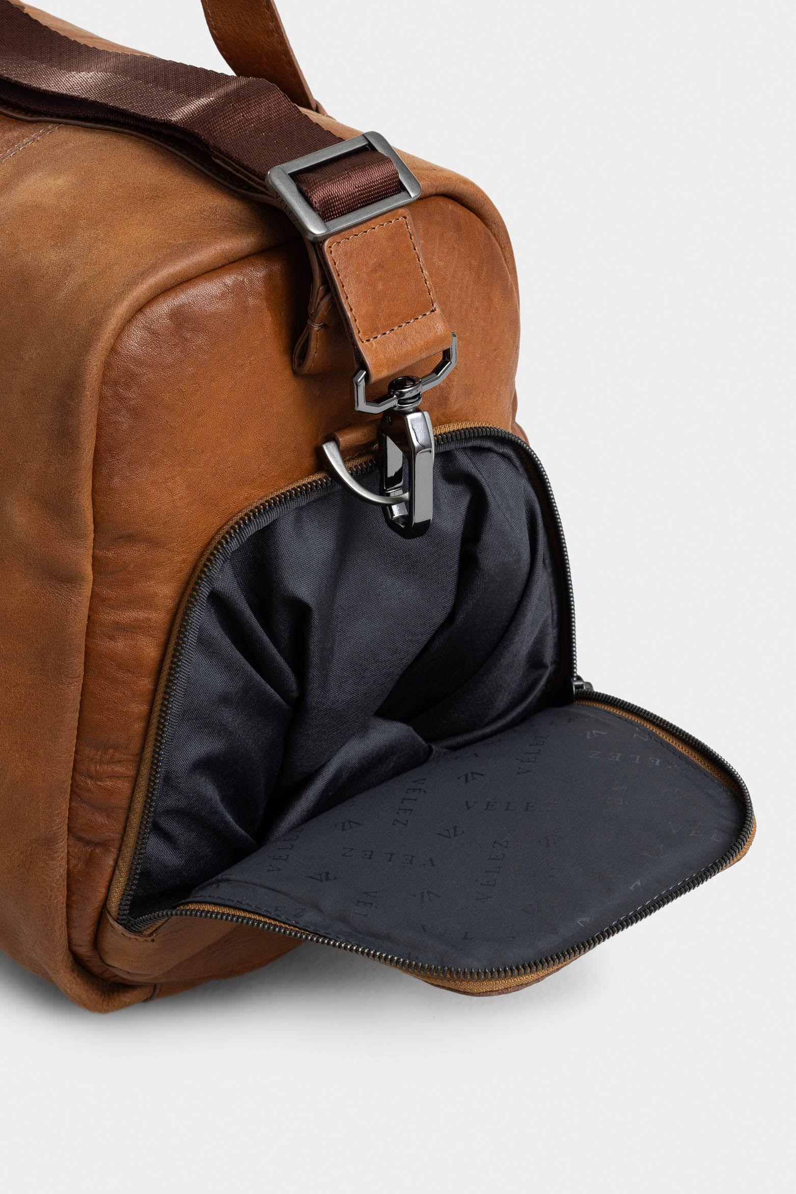 Bowling esencial de cuero para hombre acabado efecto manual envejecido miel-3