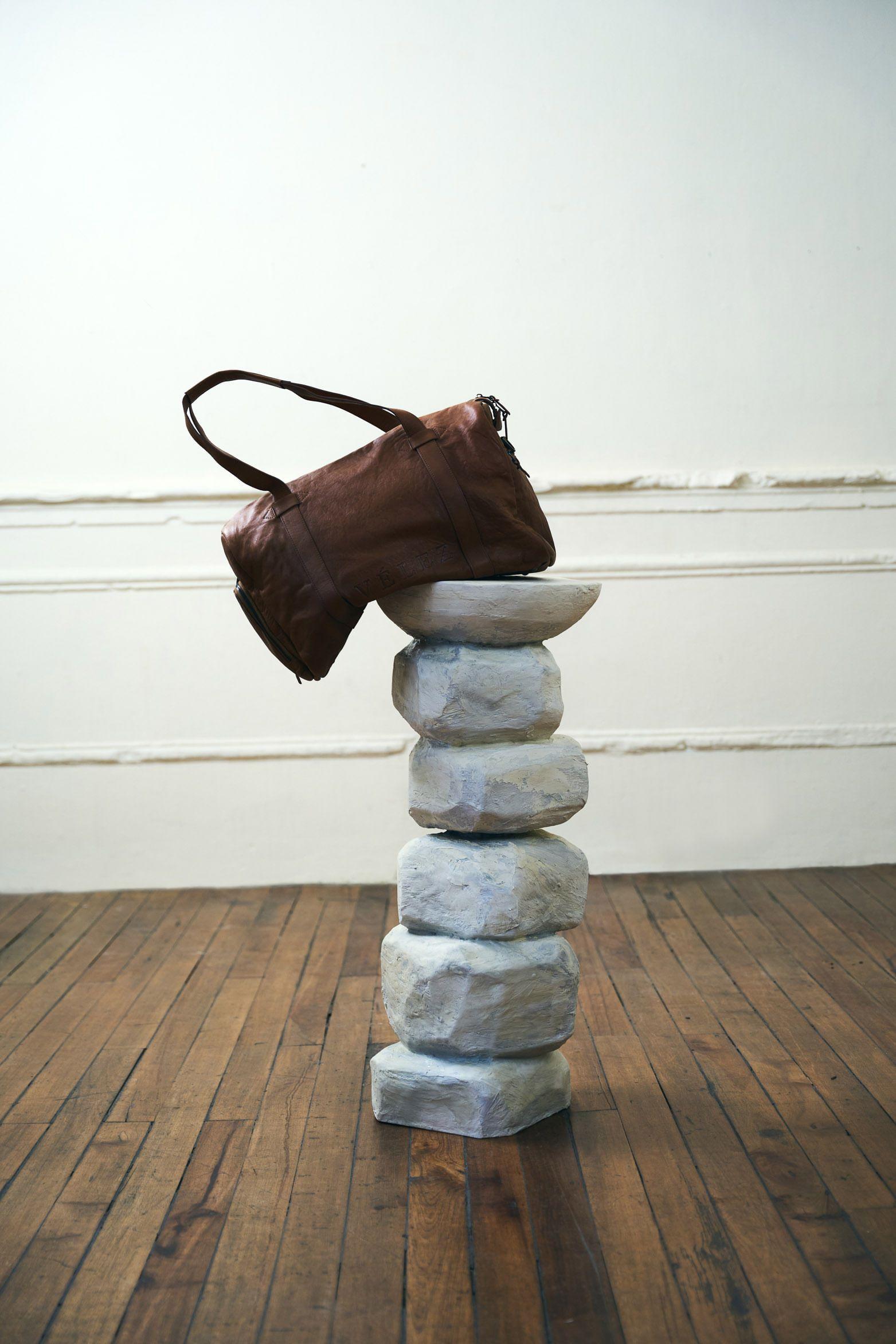 Bowling esencial de cuero para hombre acabado efecto manual envejecido miel-5