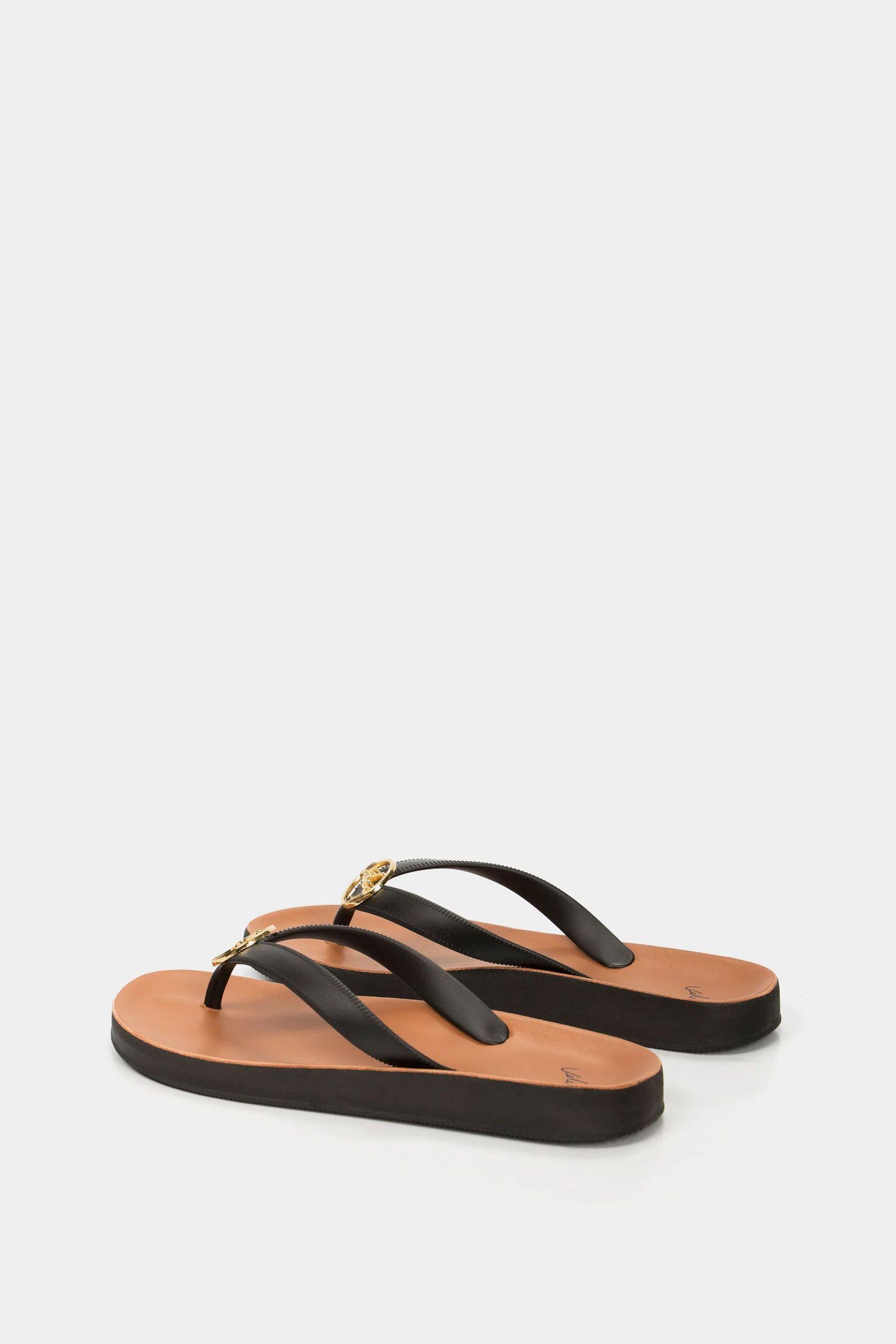 Vélez Sandalia Playera Jamaica Cuero Mujer Herraje Vz Negro-2