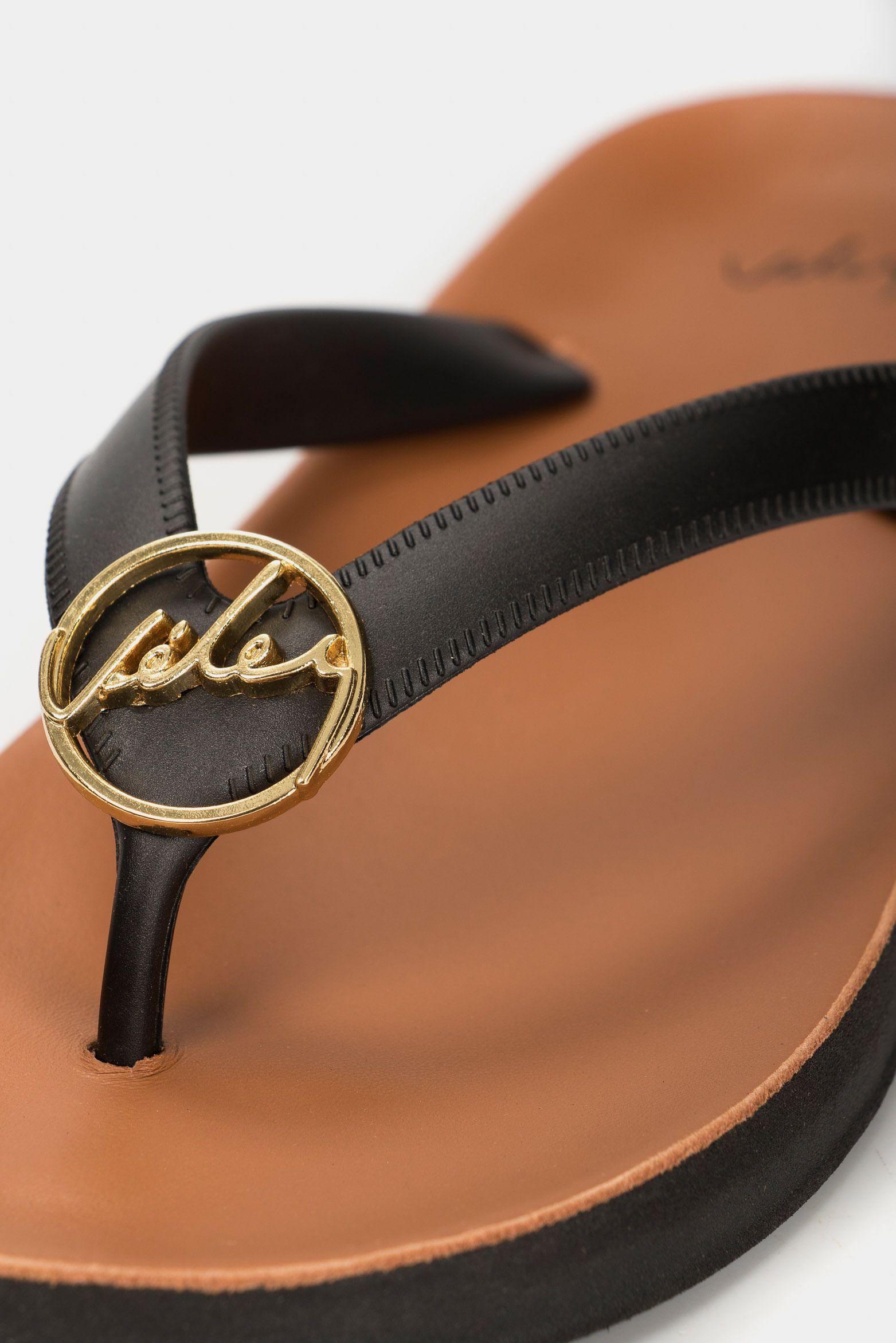 Vélez Sandalia Playera Jamaica Cuero Mujer Herraje Vz Negro-4